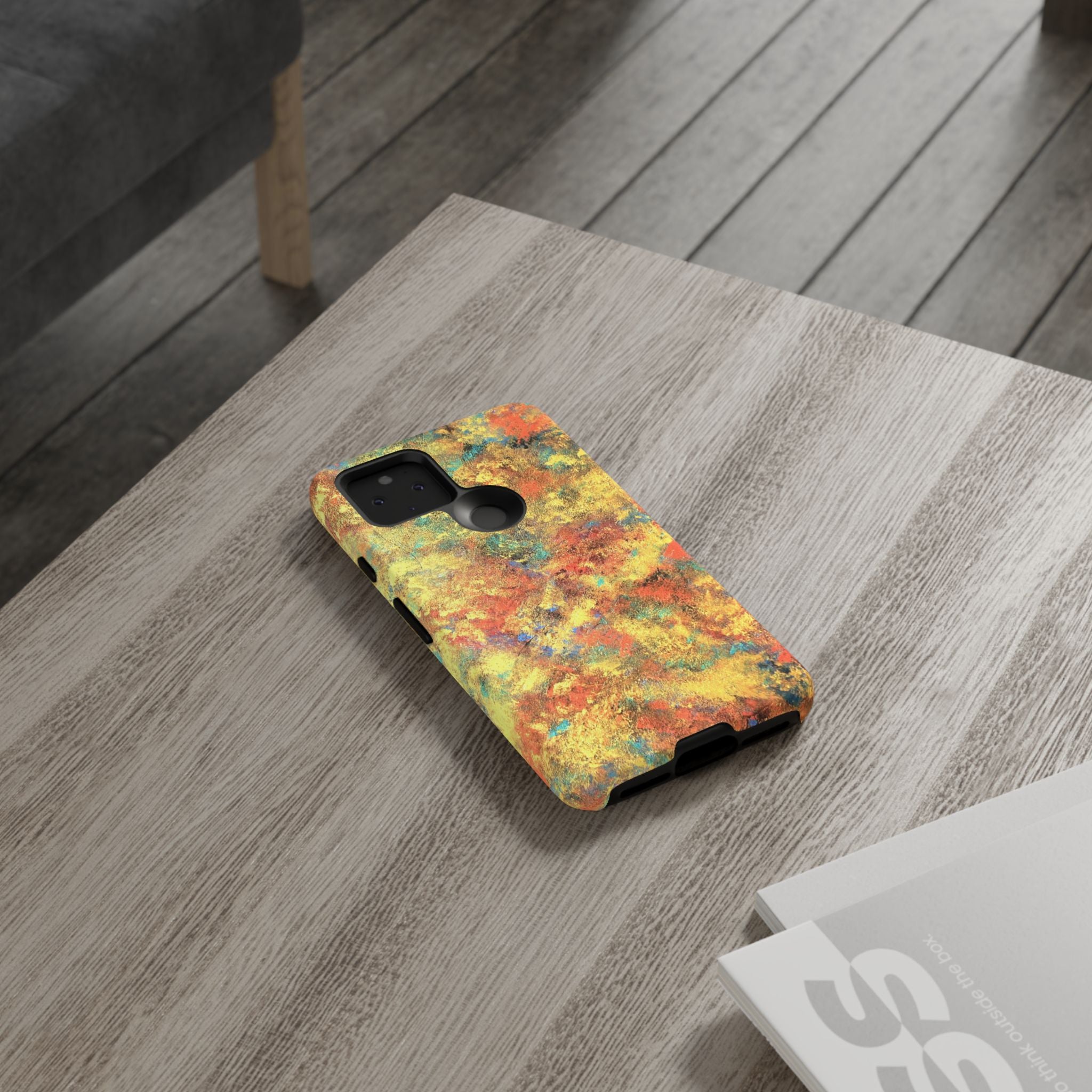 Abstract Autumn Marble Phone Case — Protective iPhone Cover with Warm Fall Colors