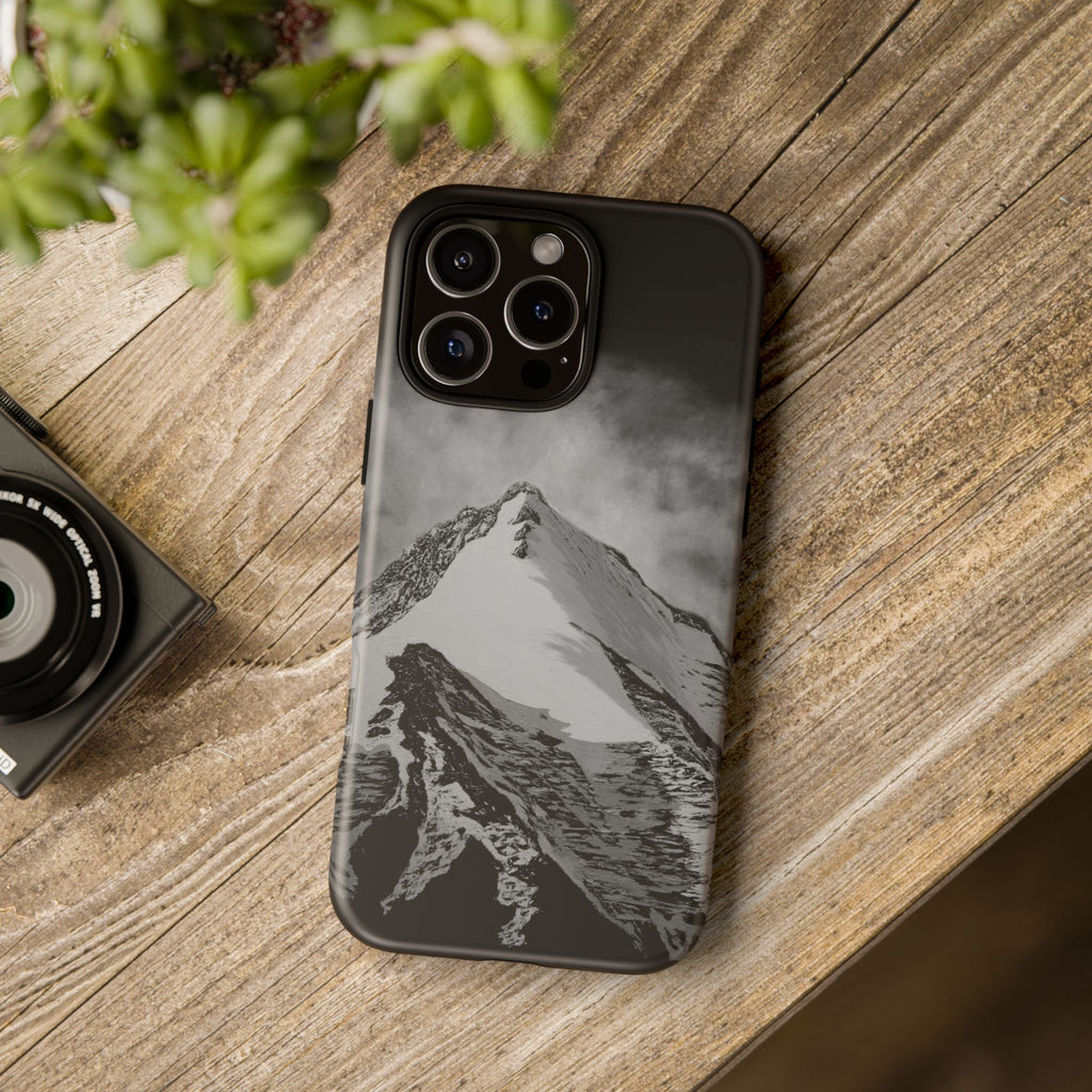 Mountain Peak Phone Case — Black & White Alpine Protective Case