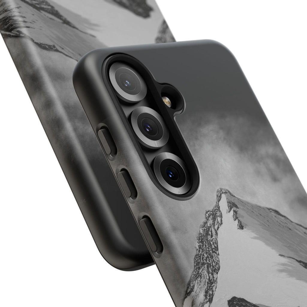 Mountain Peak Phone Case — Black & White Alpine Protective Case