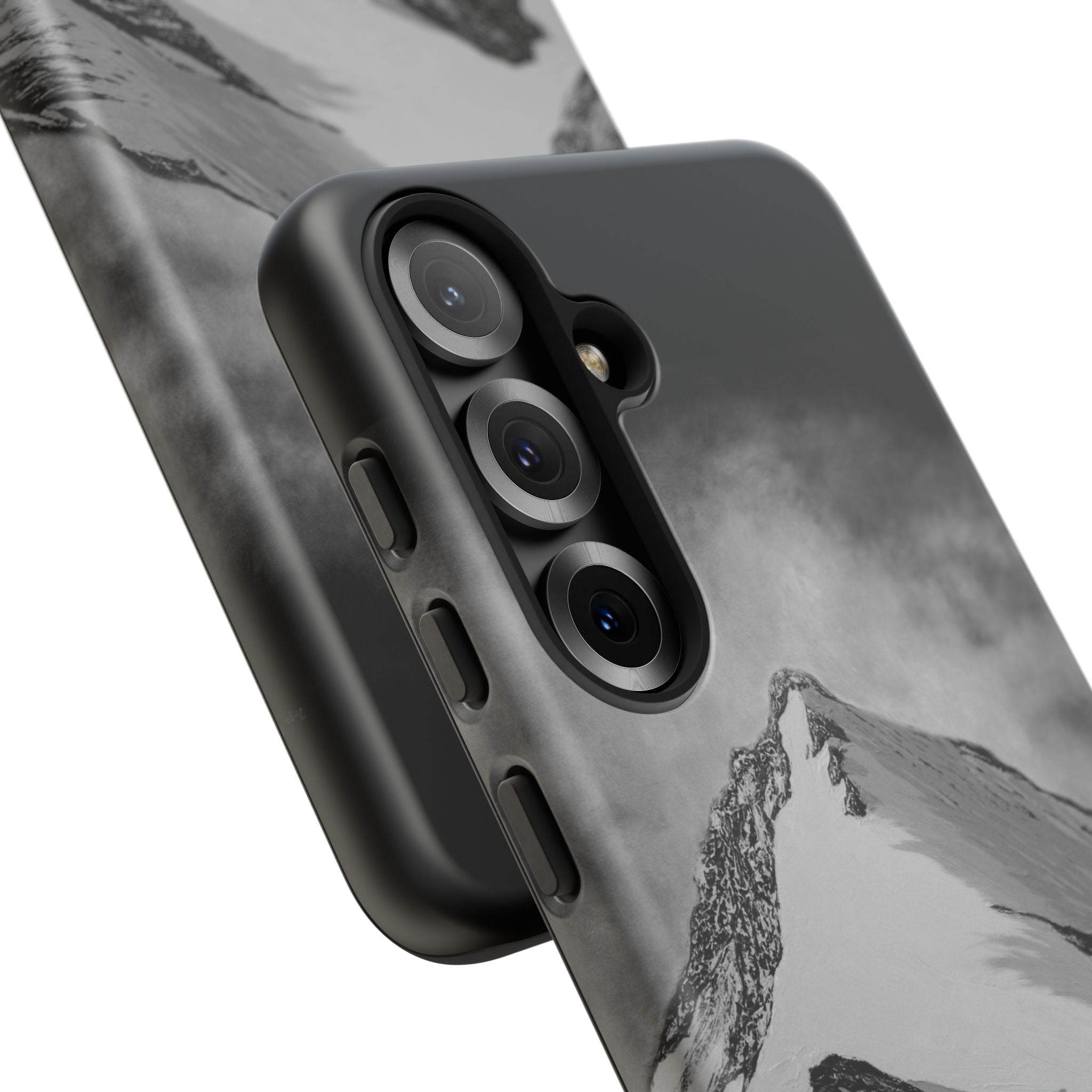 Mountain Peak Phone Case — Black & White Alpine Protective Case