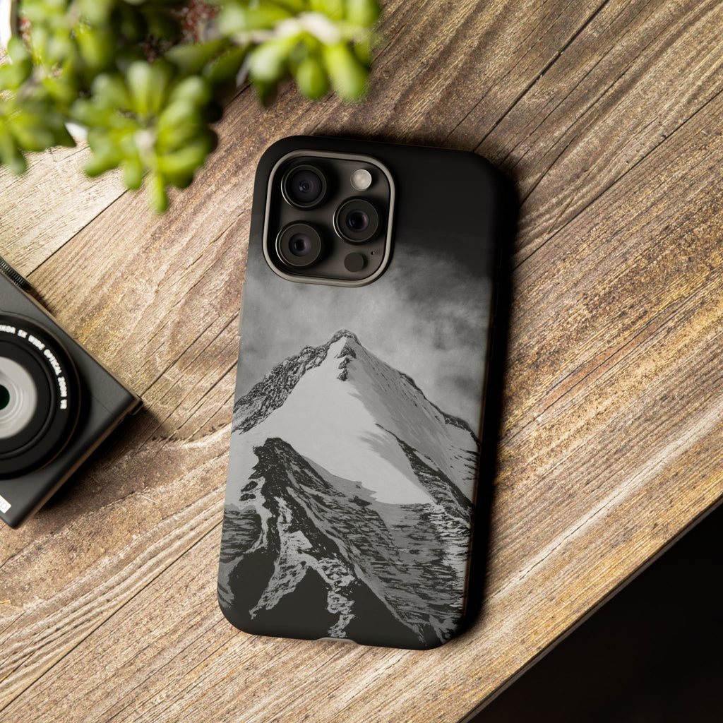 Mountain Peak Phone Case — Black & White Alpine Protective Case