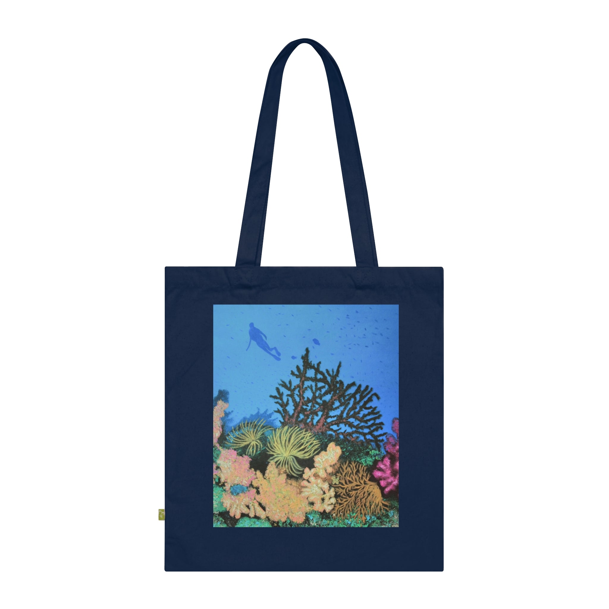 Ocean Coral Reef Organic Tote Bag — Marine Life Canvas Market Tote