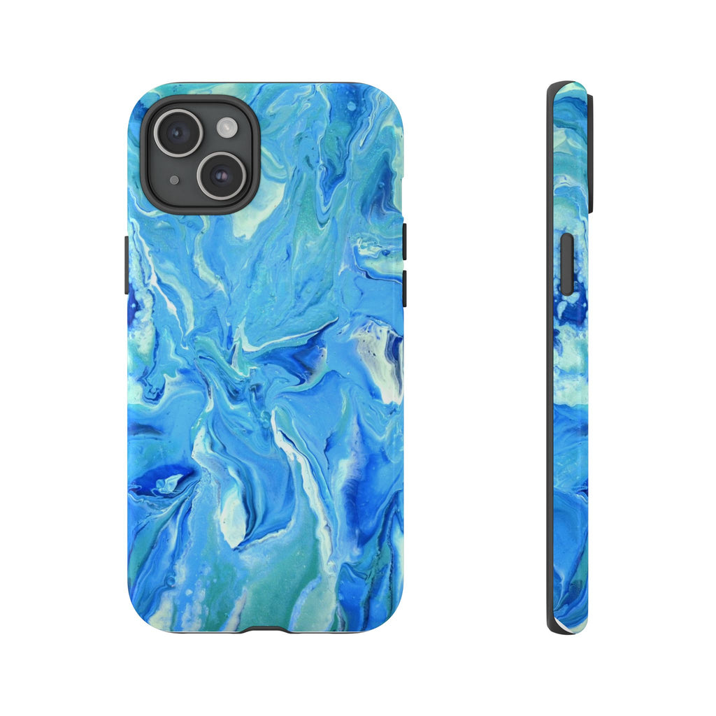 Blue Marble Tough Phone Case — Ocean Swirl Protective iPhone Cover