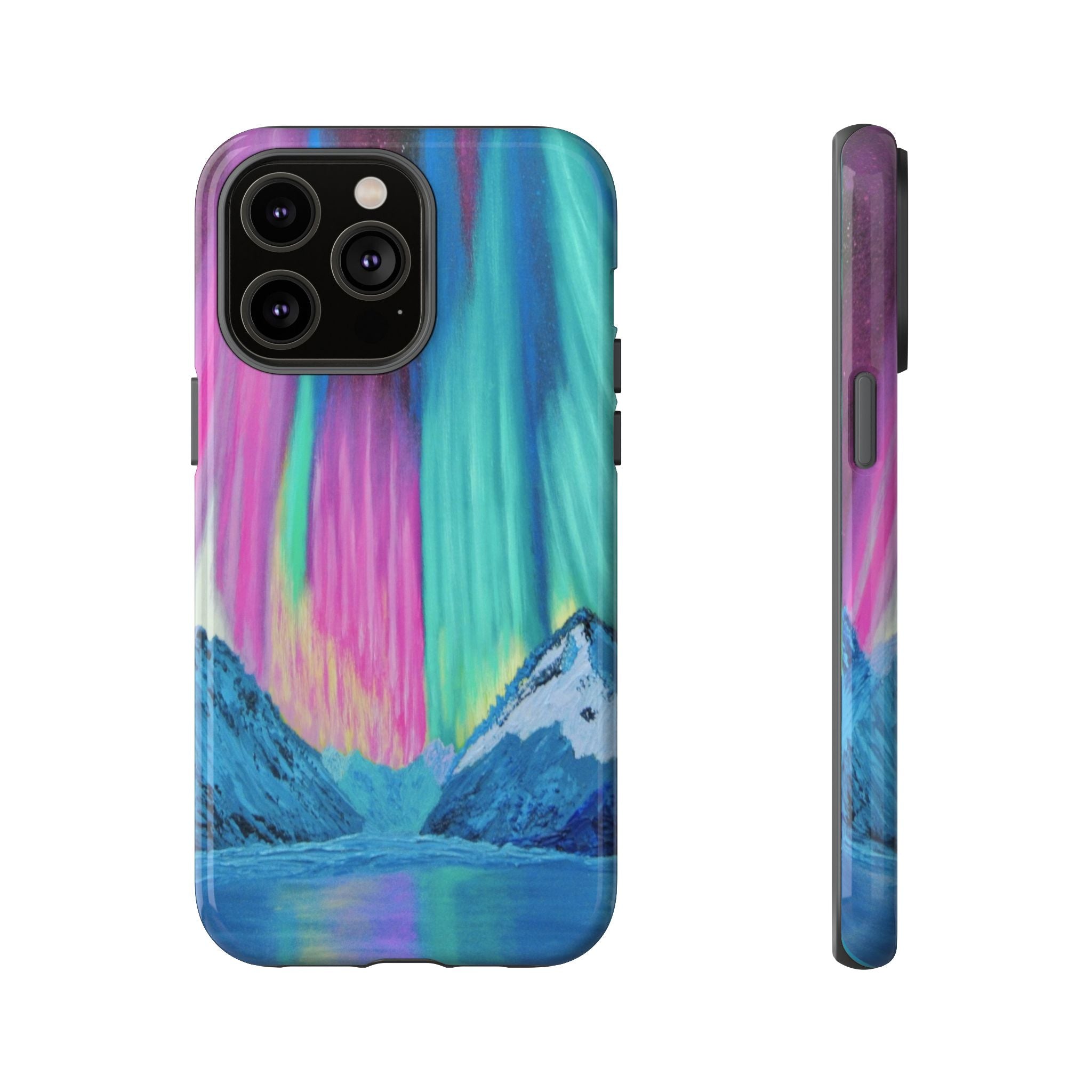 Aurora Mountain Tough Phone Case — Northern Lights Protective iPhone Cover