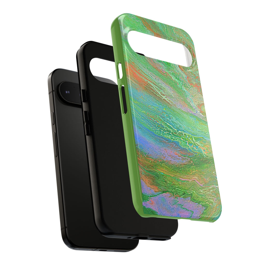 Marbled Green Abstract Phone Case — Protective Tough Case for iPhone
