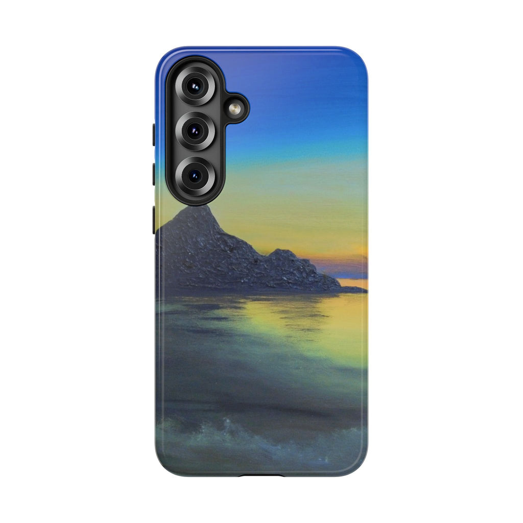 Sunset Cove Phone Case — Durable Protective Tough Case with Tranquil Beach Landscape
