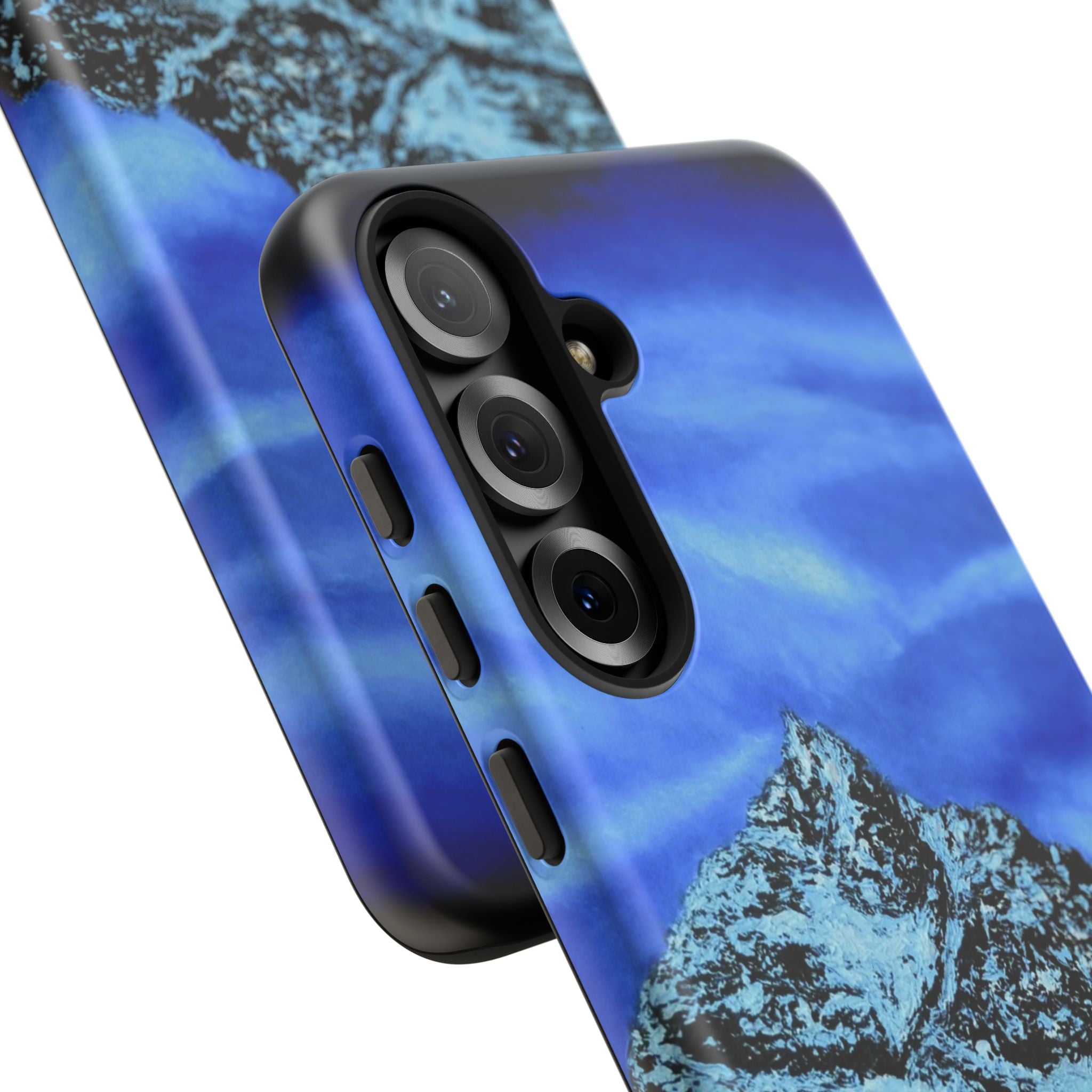 Mountain Peak Blue Tough Phone Case — Rugged Protective iPhone Cover