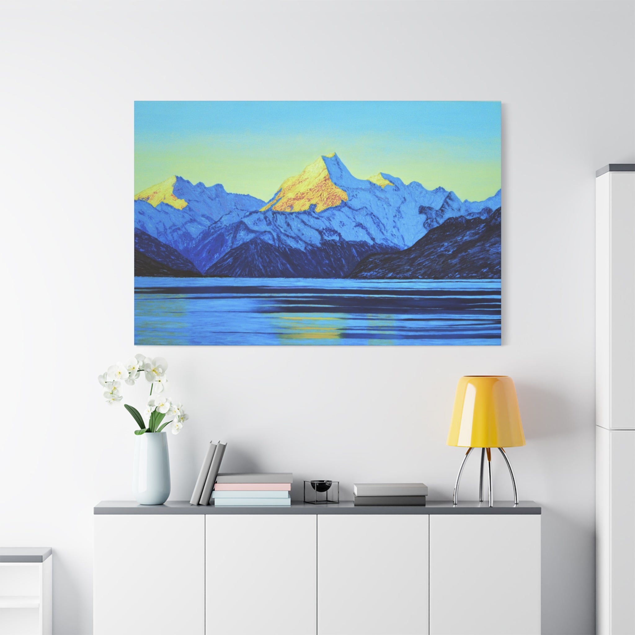 Mt.Cook at Sunrise Canvas Print – Blue Sunrise Scenic Wall Art (Matte Stretched 1.25")