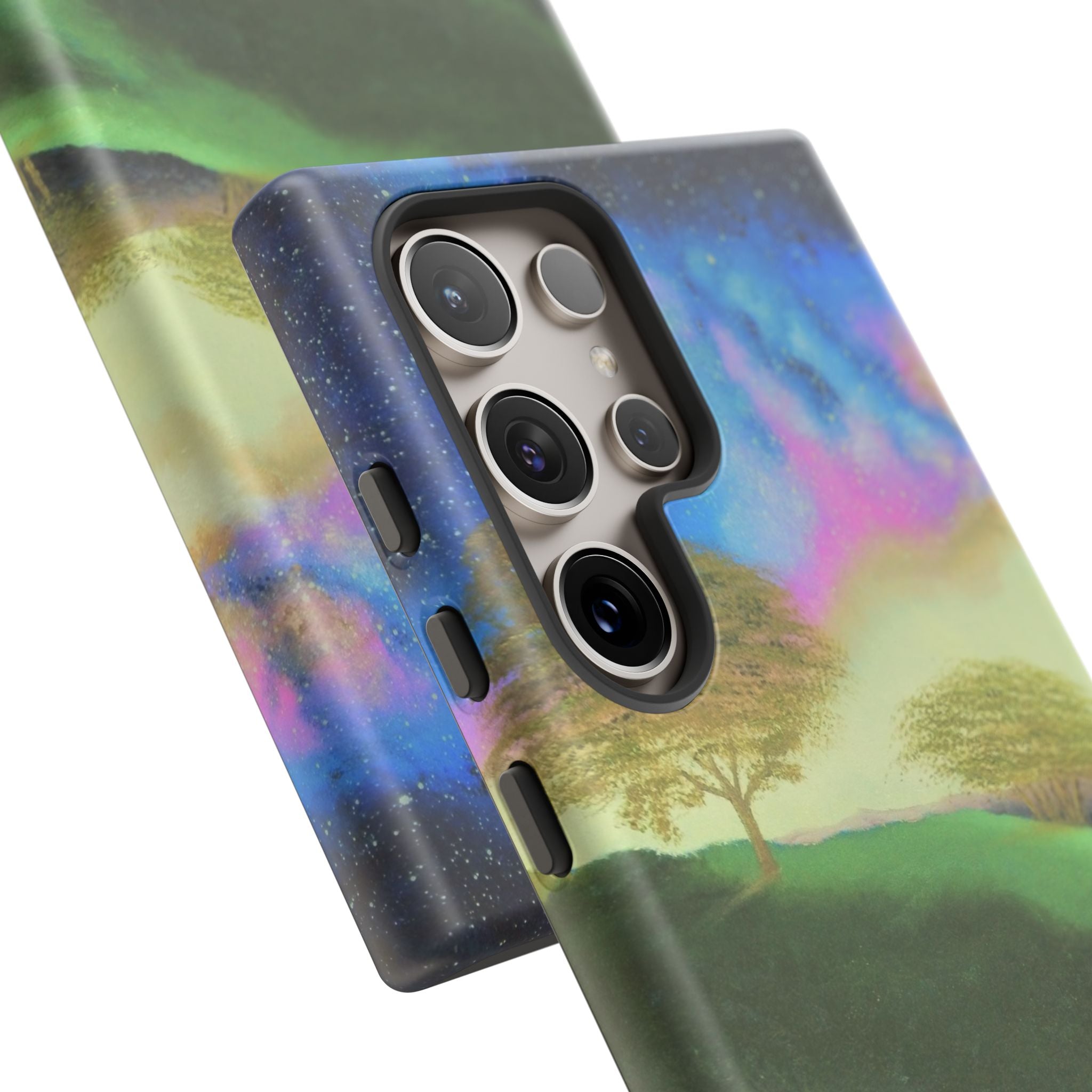Aurora Nightscape Phone Case — Galaxy Meadow Protective Case