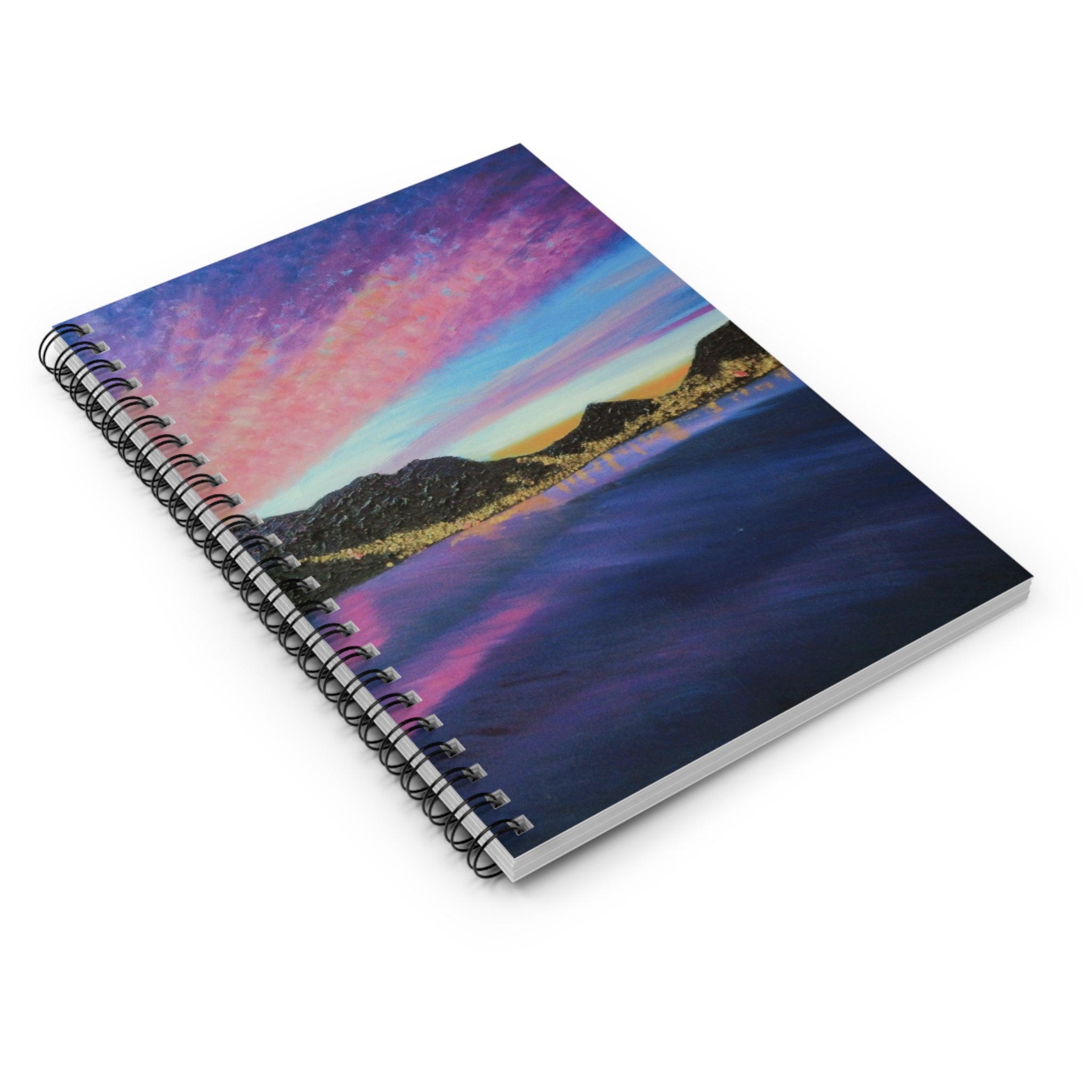 Sunset Lake Spiral Notebook — Ruled Journal for Travel, Art & Daily Notes