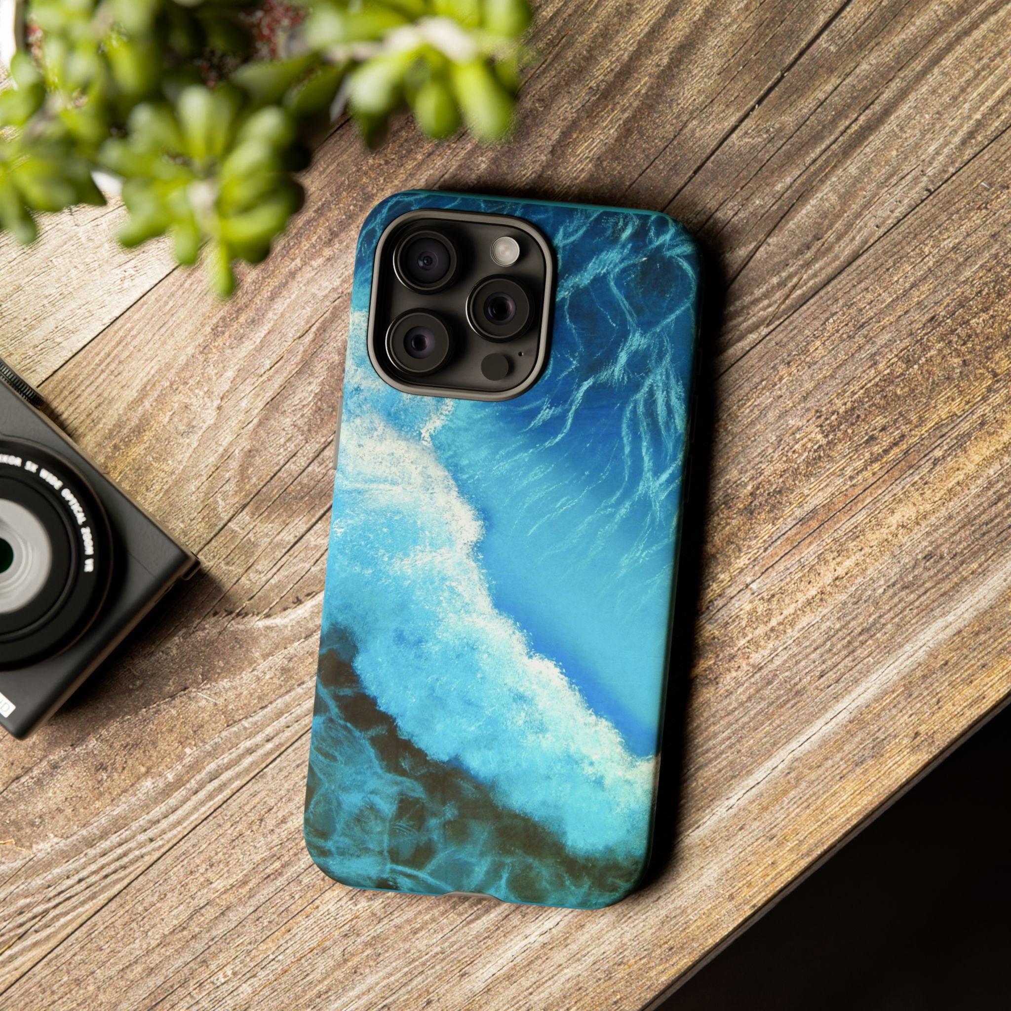 Ocean Wave Tough Phone Case — Blue Sea Water Protective Cover