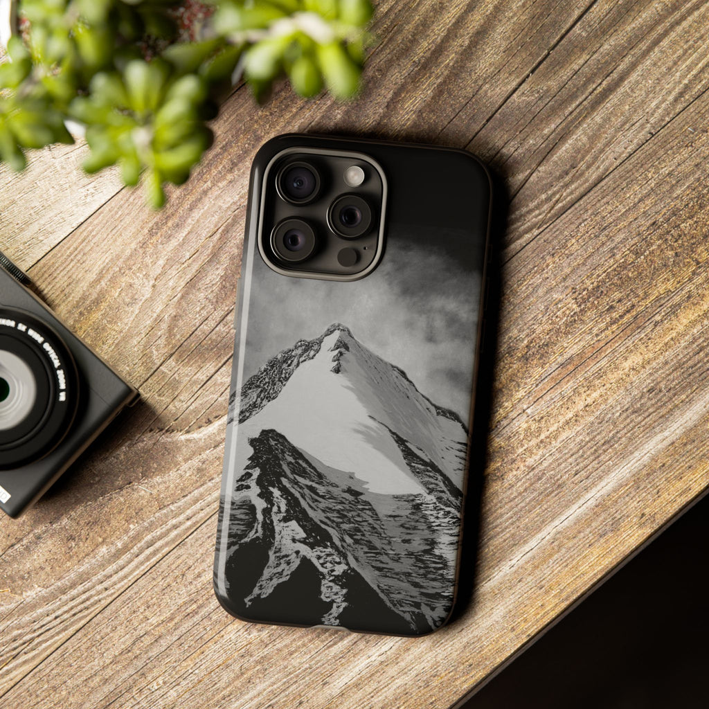 Mountain Peak Phone Case — Black & White Alpine Protective Case