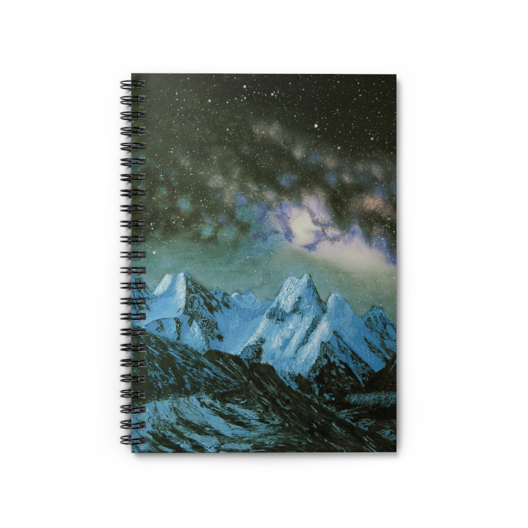 Mountain Night Spiral Notebook — Ruled Journal with Starry Sky Cover