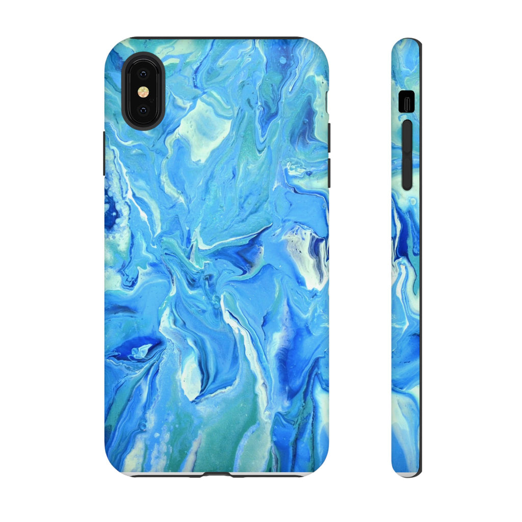 Blue Marble Tough Phone Case — Ocean Swirl Protective iPhone Cover