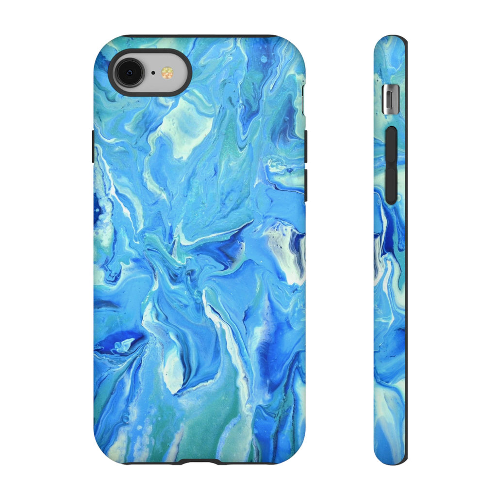 Blue Marble Tough Phone Case — Ocean Swirl Protective iPhone Cover