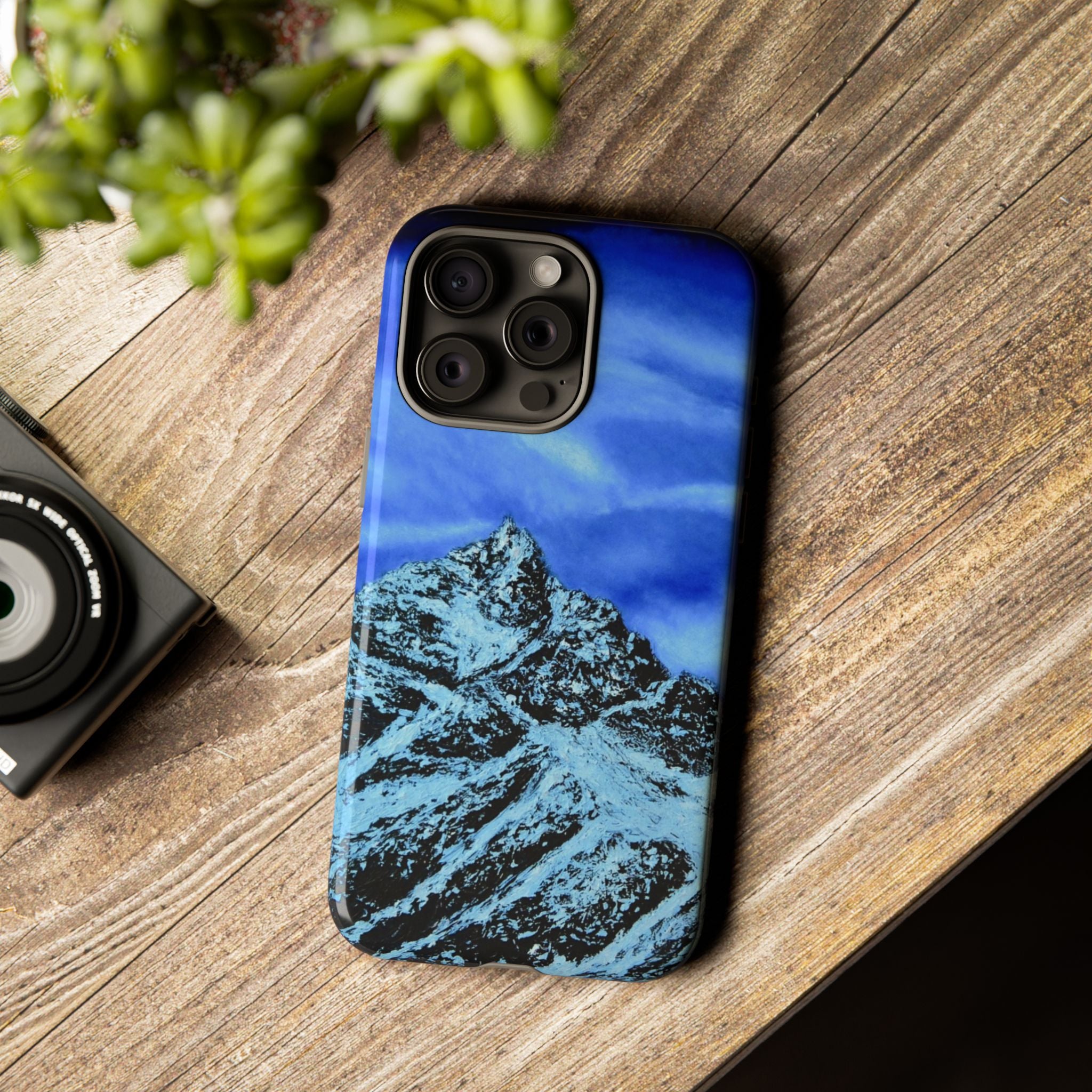 Mountain Peak Blue Tough Phone Case — Rugged Protective iPhone Cover