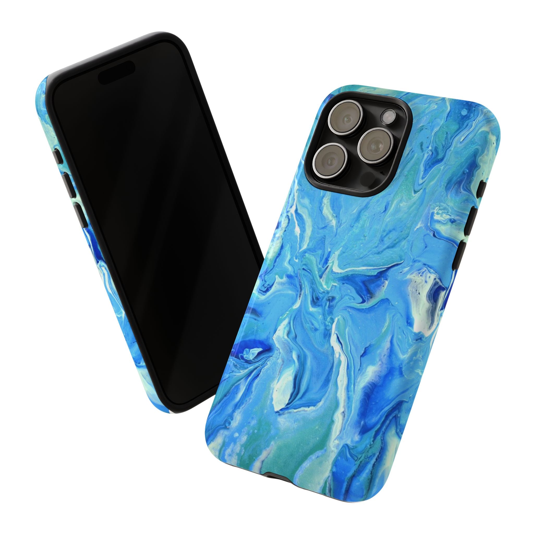 Blue Marble Tough Phone Case — Ocean Swirl Protective iPhone Cover