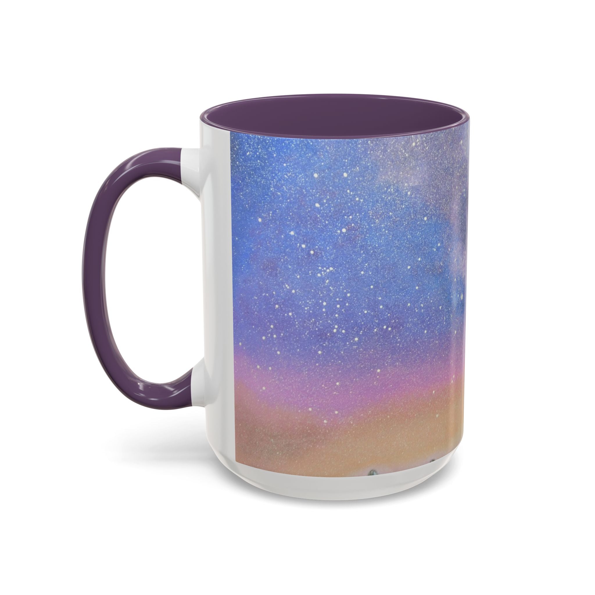 Galaxy Watercolor Coffee Mug — Starry Night Accent Ceramic Mug (11/15oz)