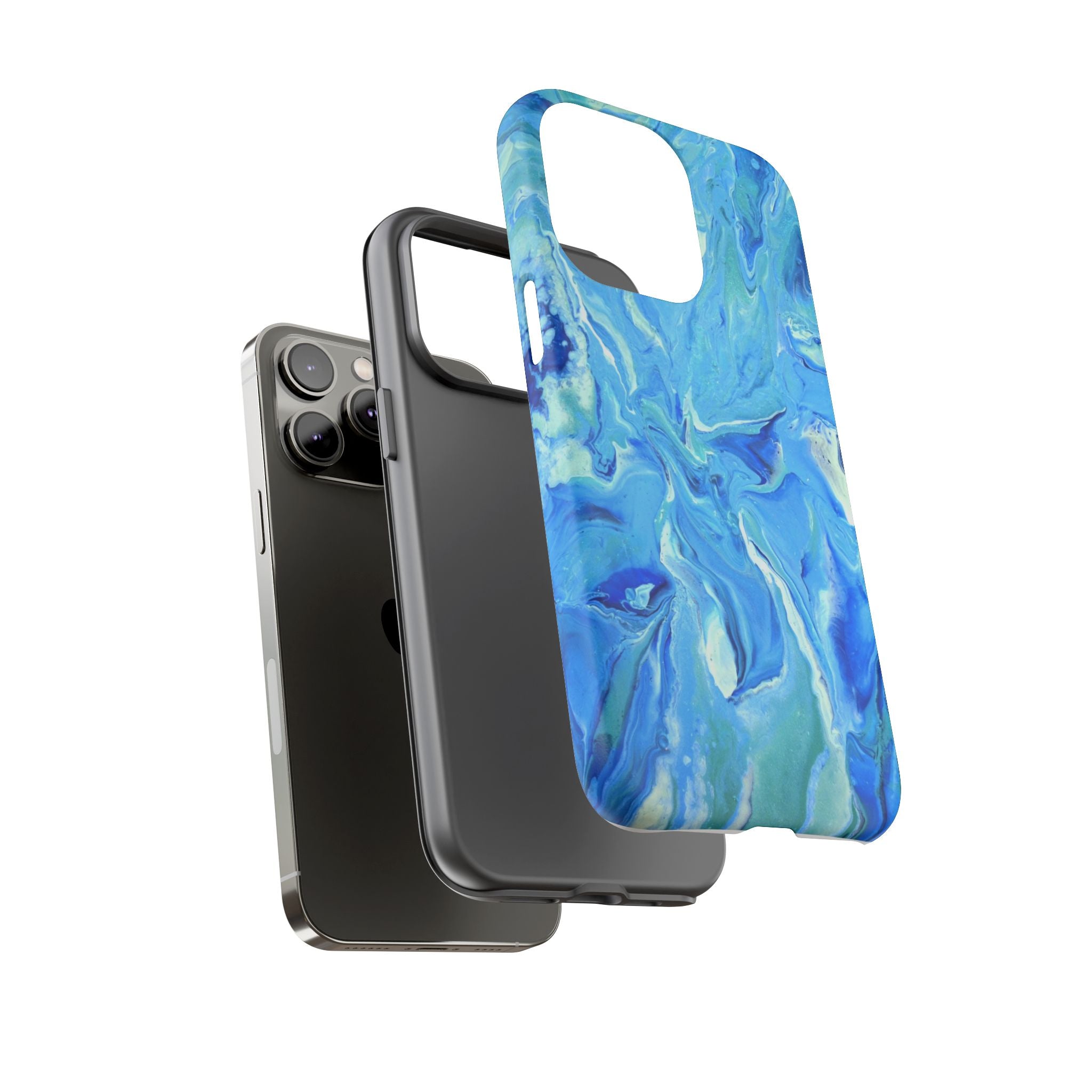 Blue Marble Tough Phone Case — Ocean Swirl Protective iPhone Cover