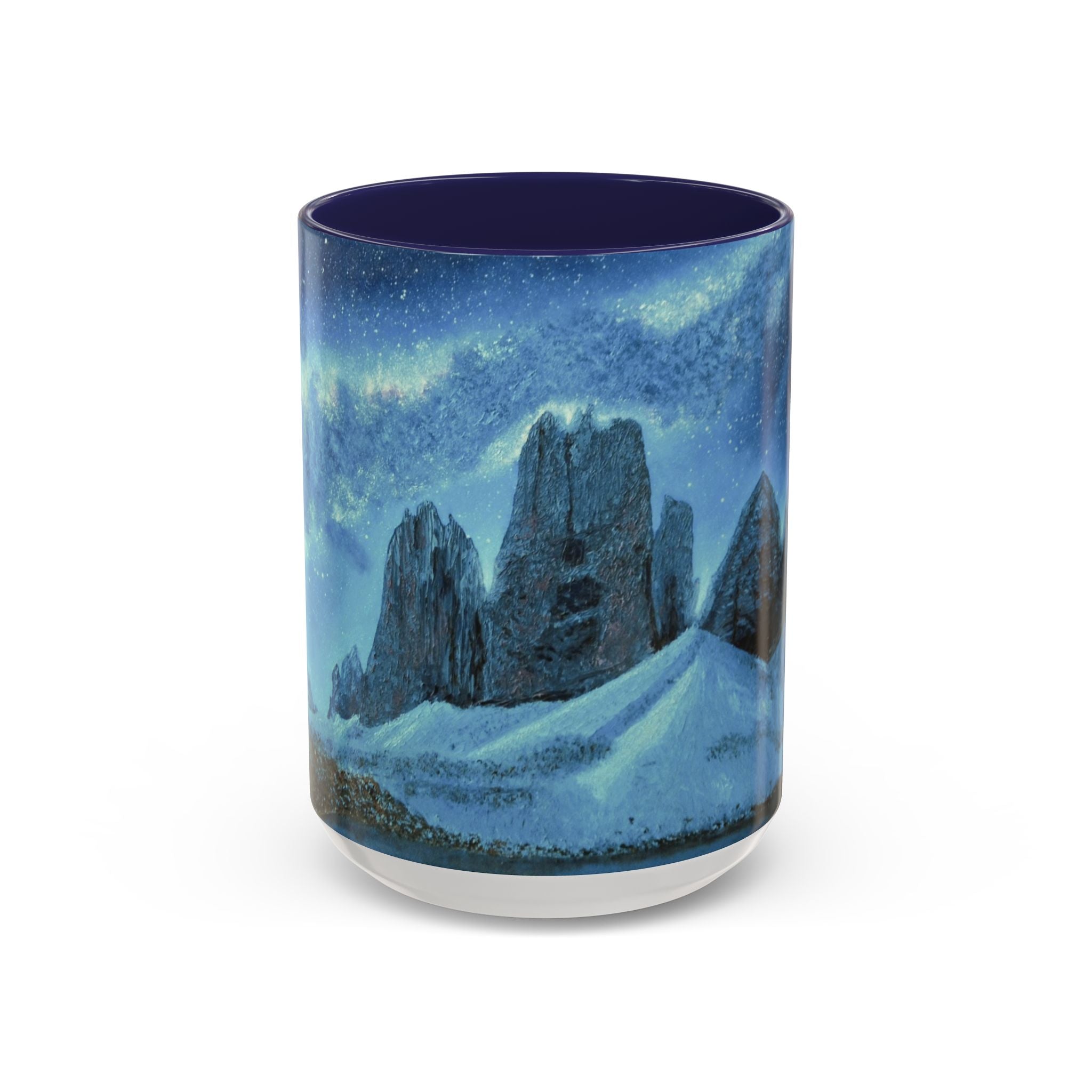 Ceramic Mug — Northern Lights Mountain Scene Accent Coffee Cup (11/15oz)