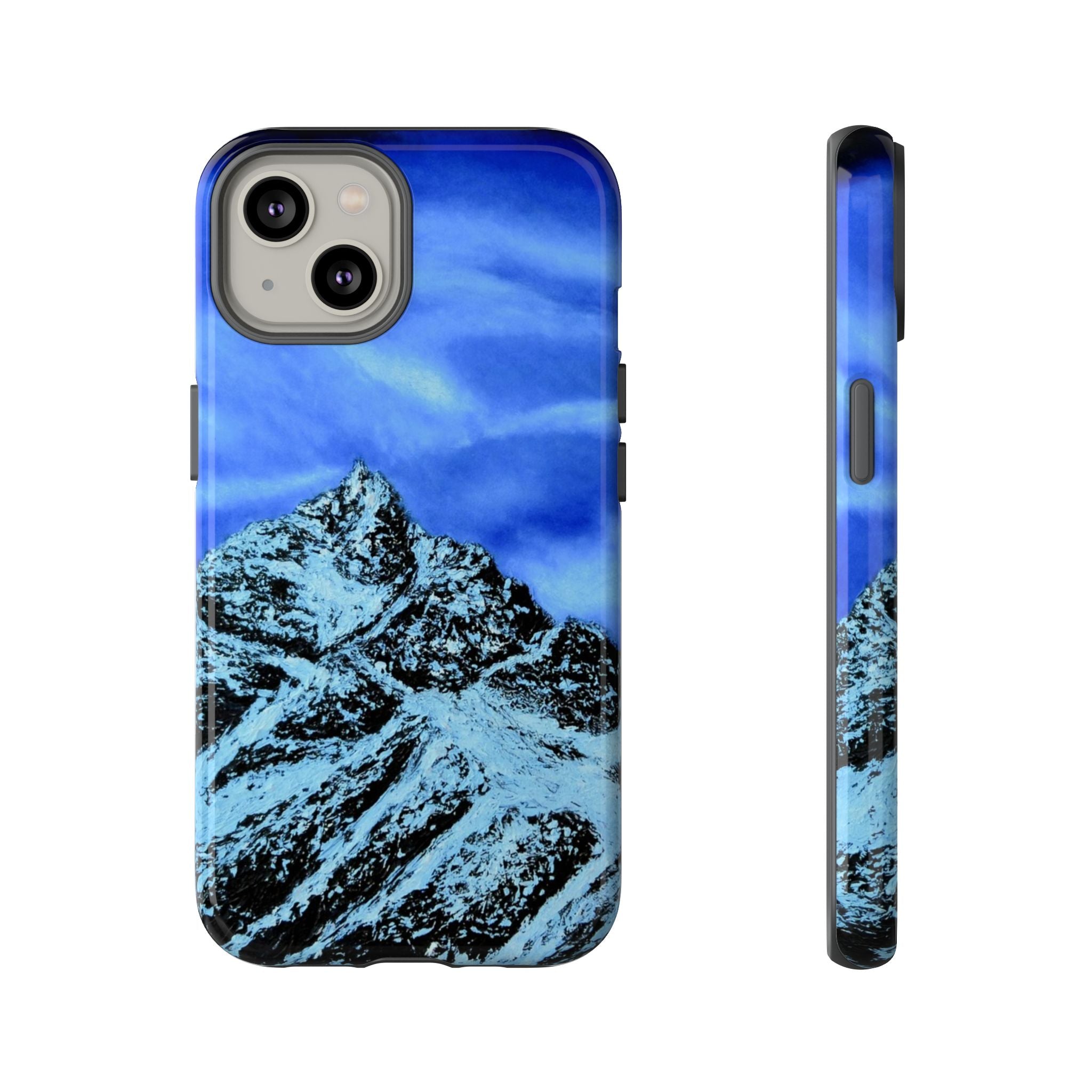 Mountain Peak Blue Tough Phone Case — Rugged Protective iPhone Cover