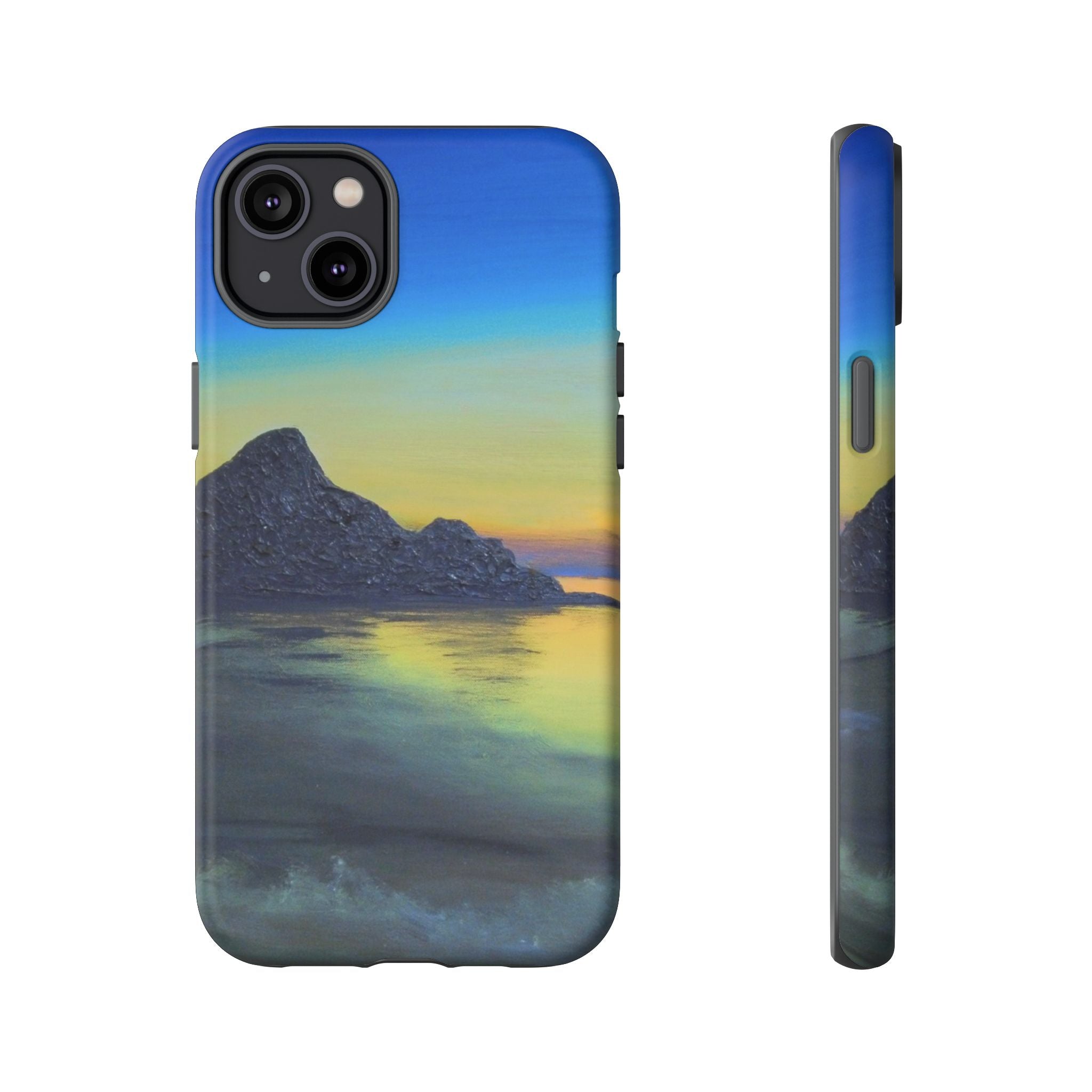 Sunset Cove Phone Case — Durable Protective Tough Case with Tranquil Beach Landscape