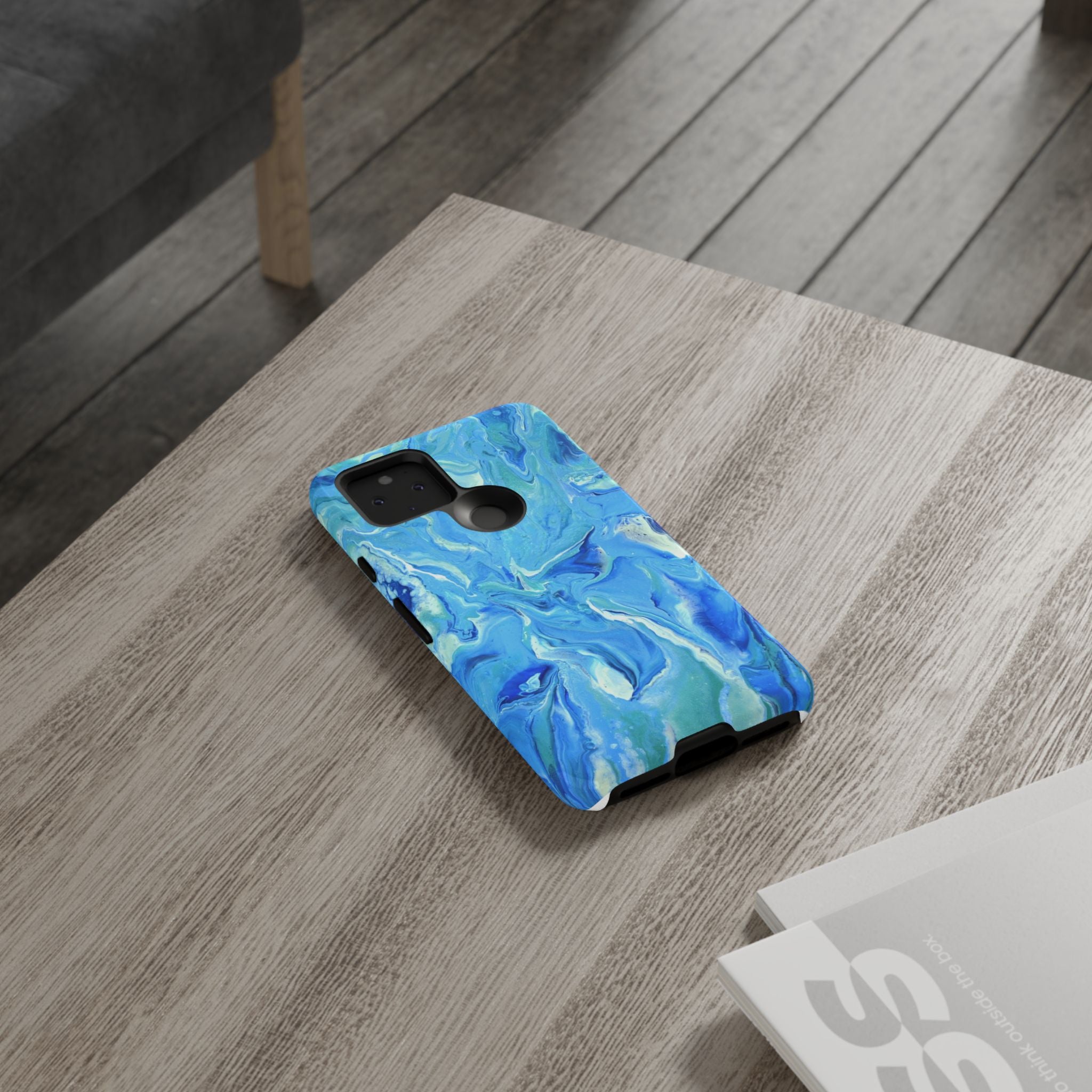 Blue Marble Tough Phone Case — Ocean Swirl Protective iPhone Cover