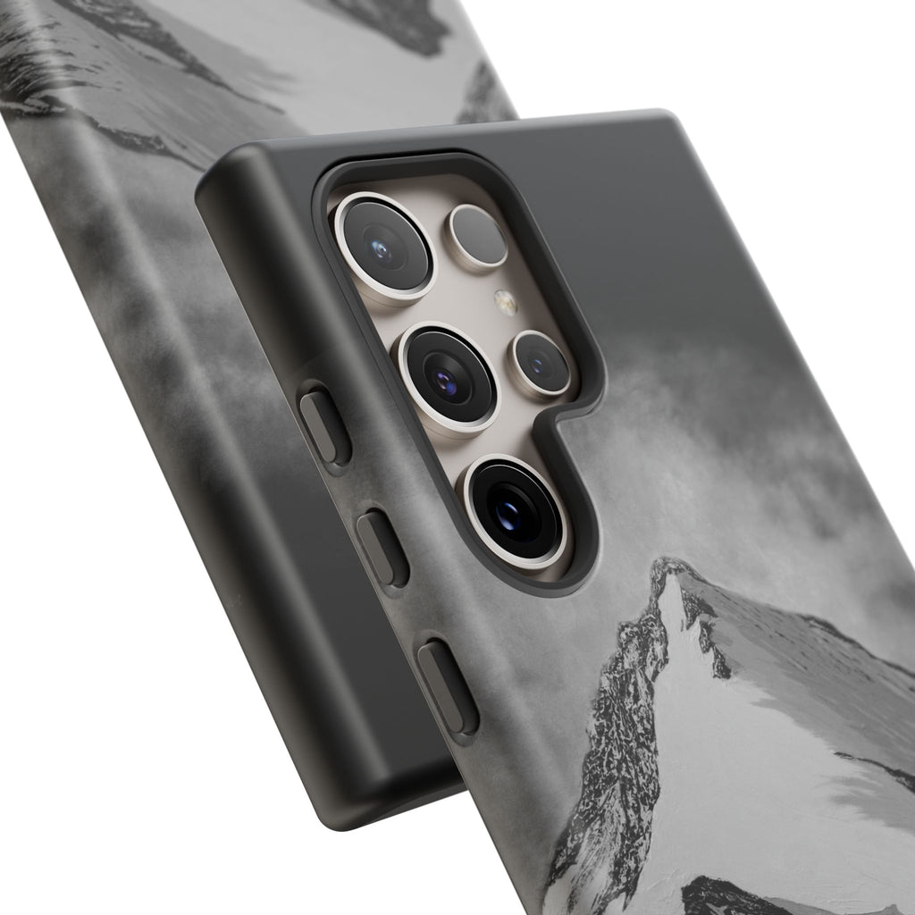 Mountain Peak Phone Case — Black & White Alpine Protective Case