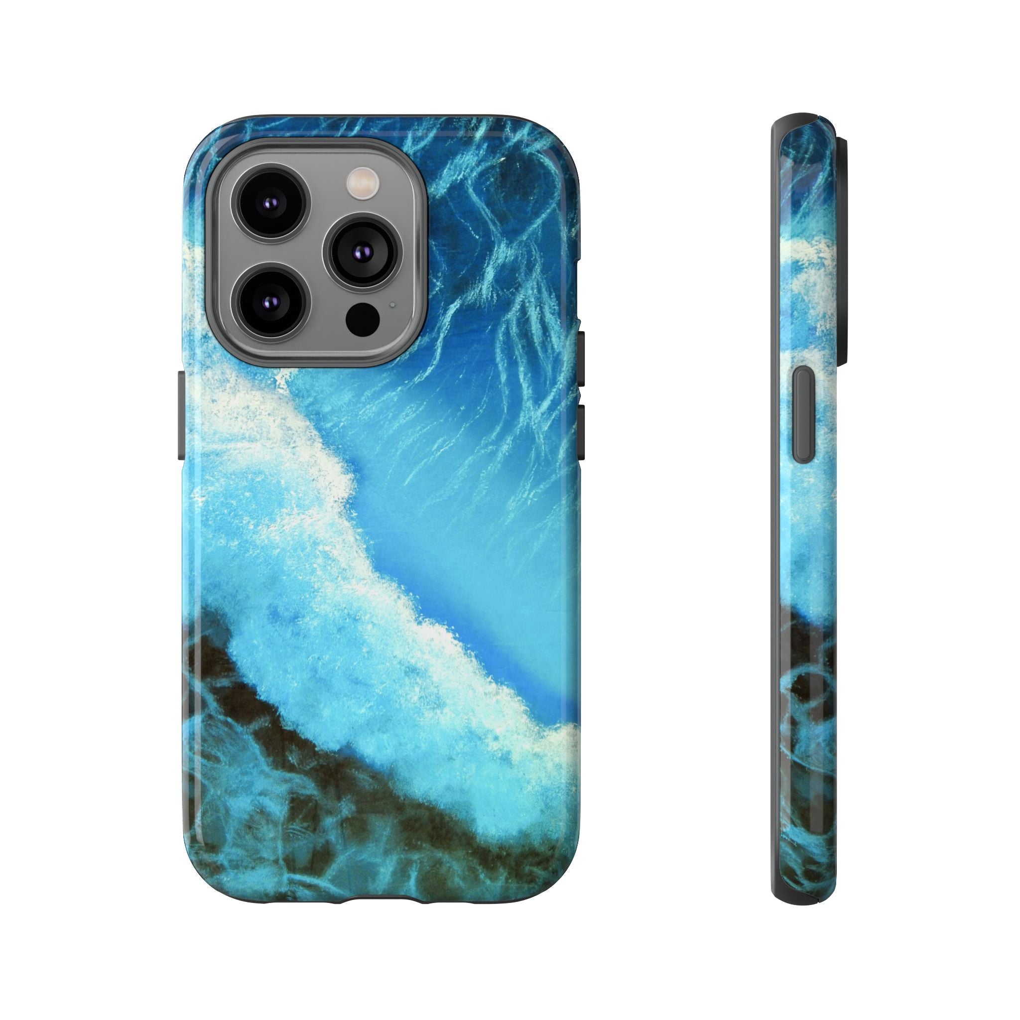Ocean Wave Tough Phone Case — Blue Sea Water Protective Cover