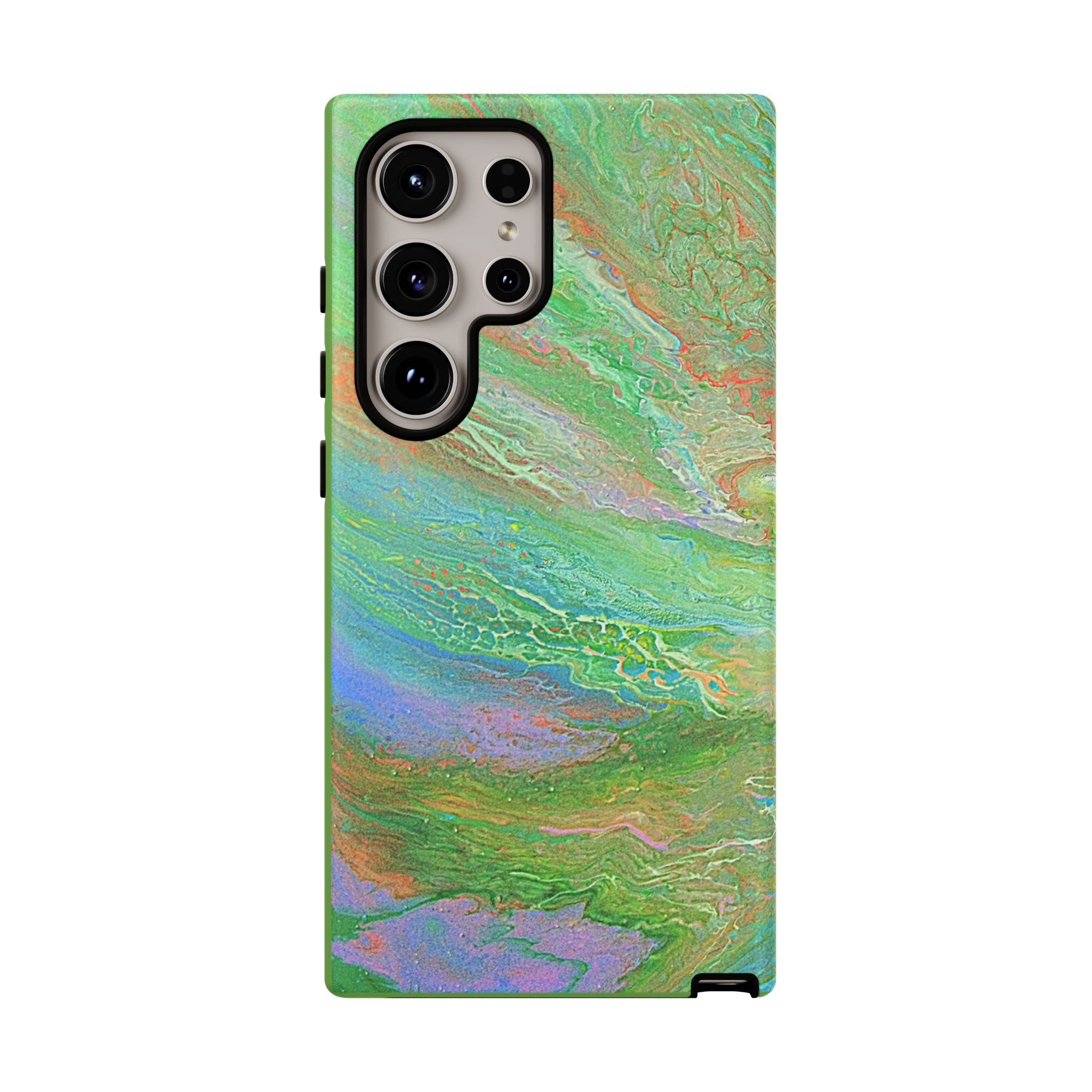Marbled Green Abstract Phone Case — Protective Tough Case for iPhone