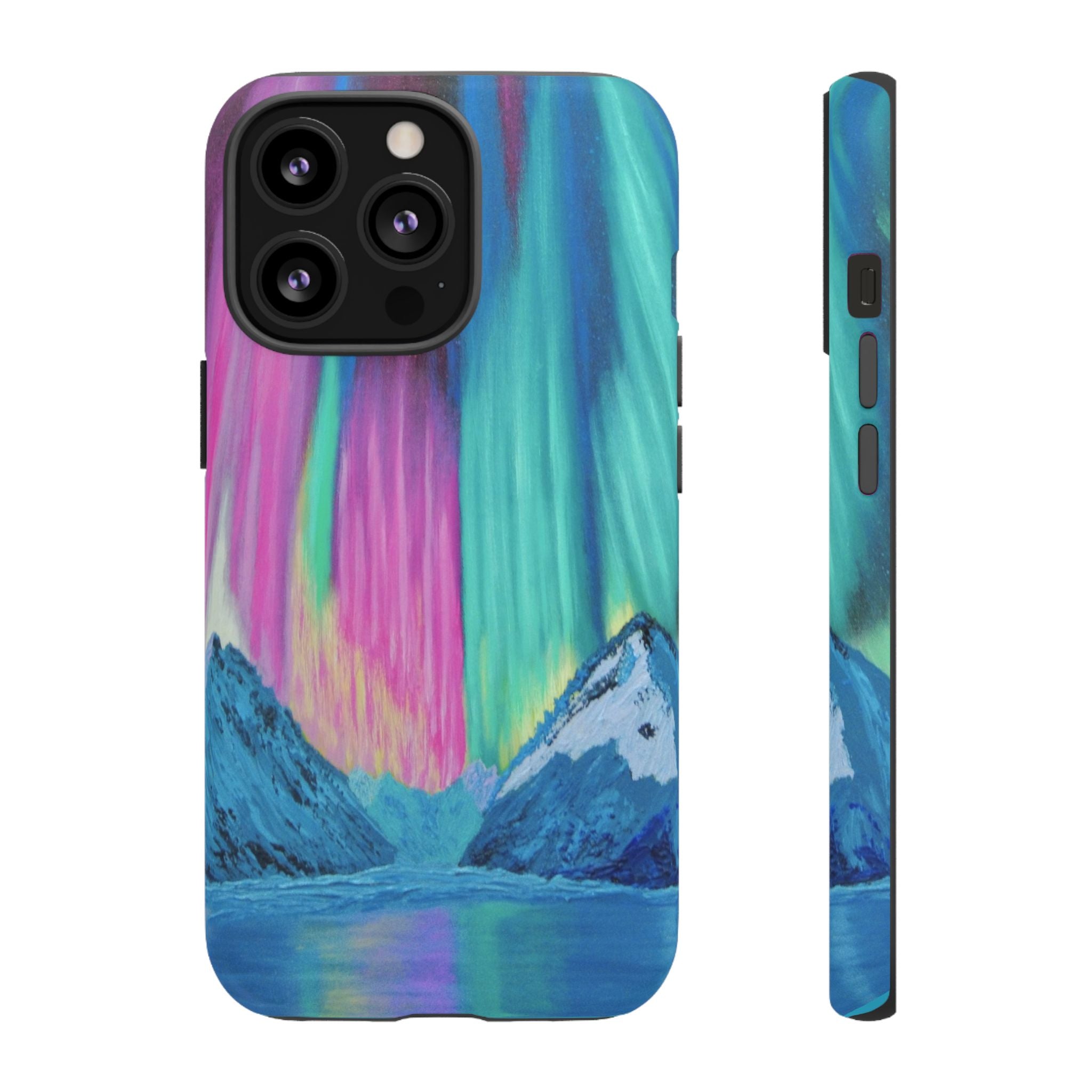 Aurora Mountain Tough Phone Case — Northern Lights Protective iPhone Cover
