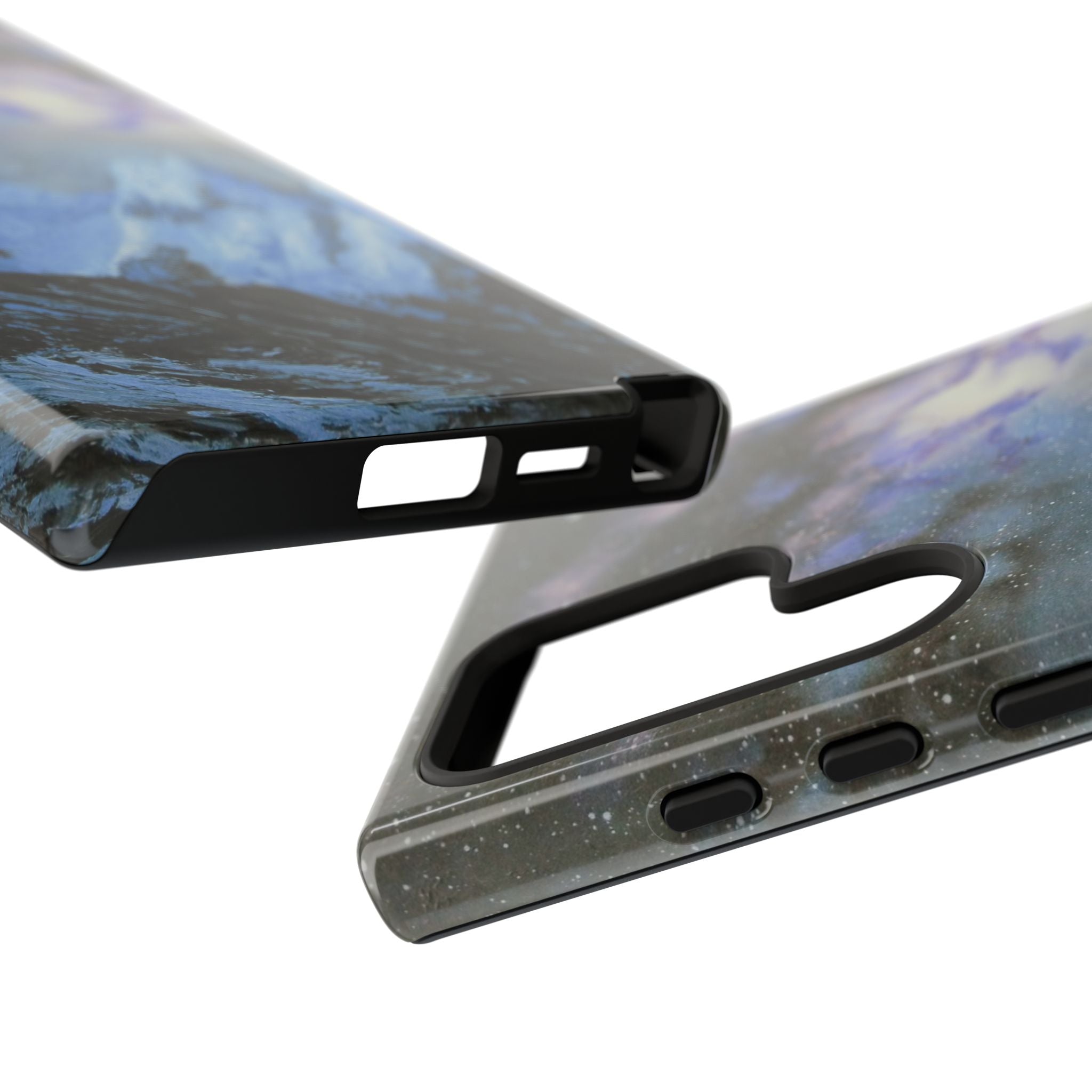 Mountain Night Sky Phone Case — Tough Protective iPhone Cover with Aurora & Snowy Peaks