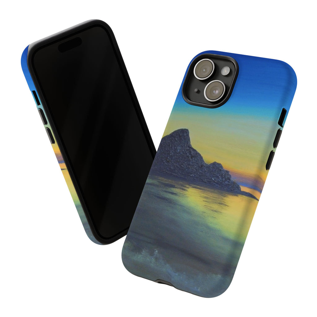 Sunset Cove Phone Case — Durable Protective Tough Case with Tranquil Beach Landscape