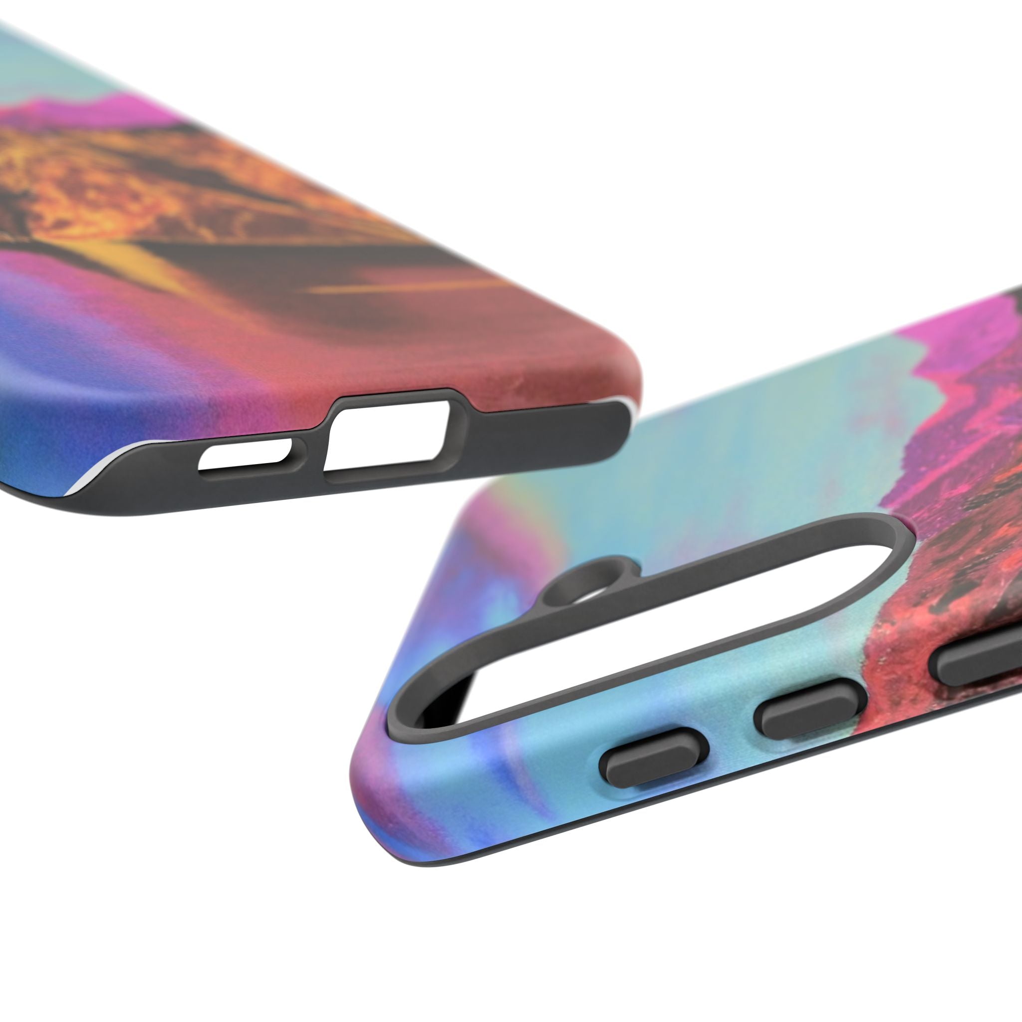 Protective Phone Case — Vibrant Retro Mountain Landscape
