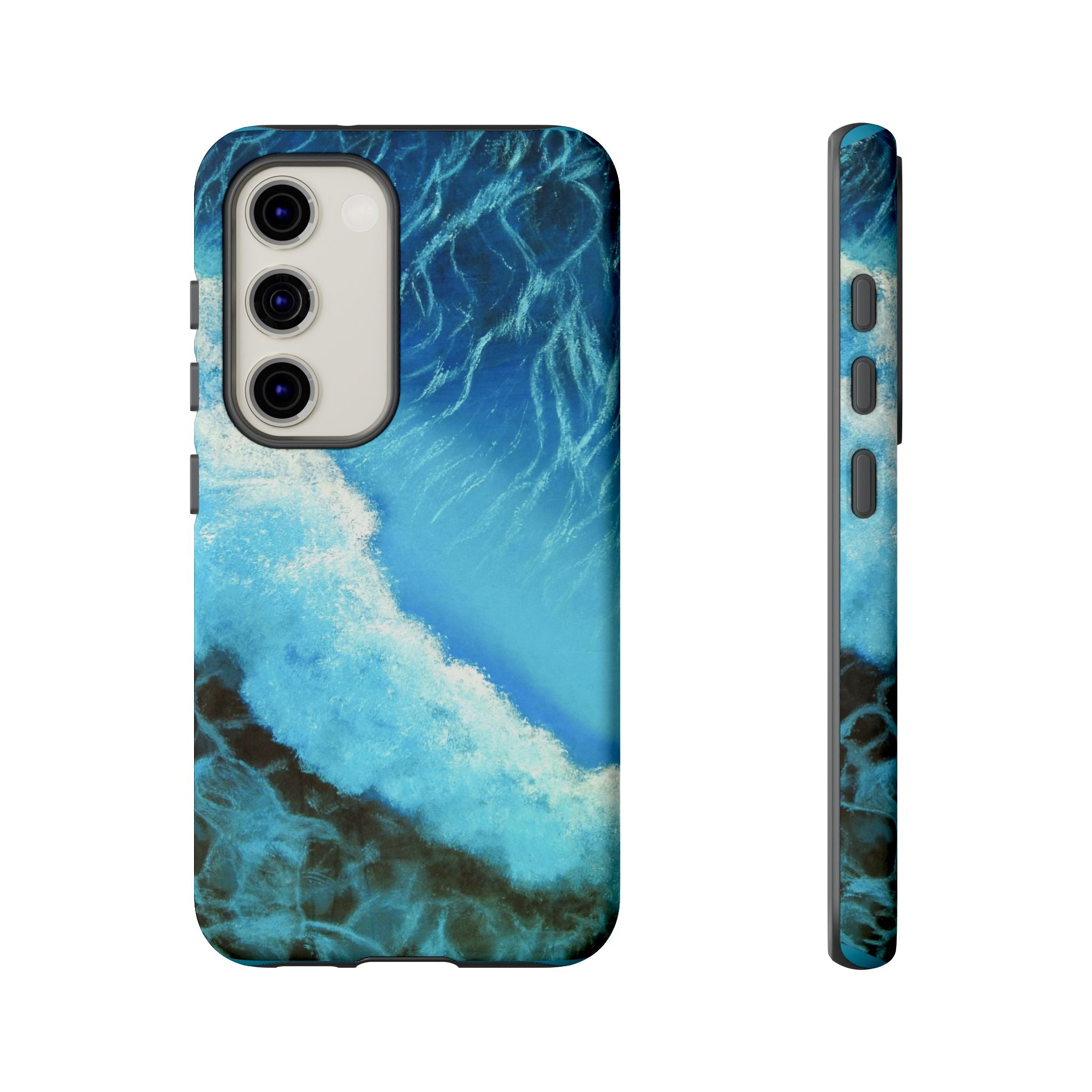 Ocean Wave Tough Phone Case — Blue Sea Water Protective Cover