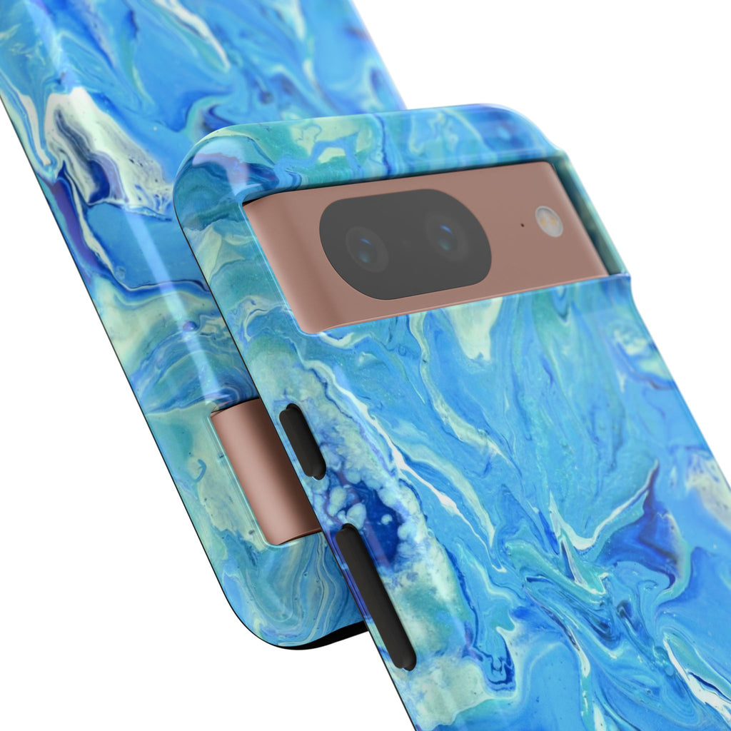 Blue Marble Tough Phone Case — Ocean Swirl Protective iPhone Cover