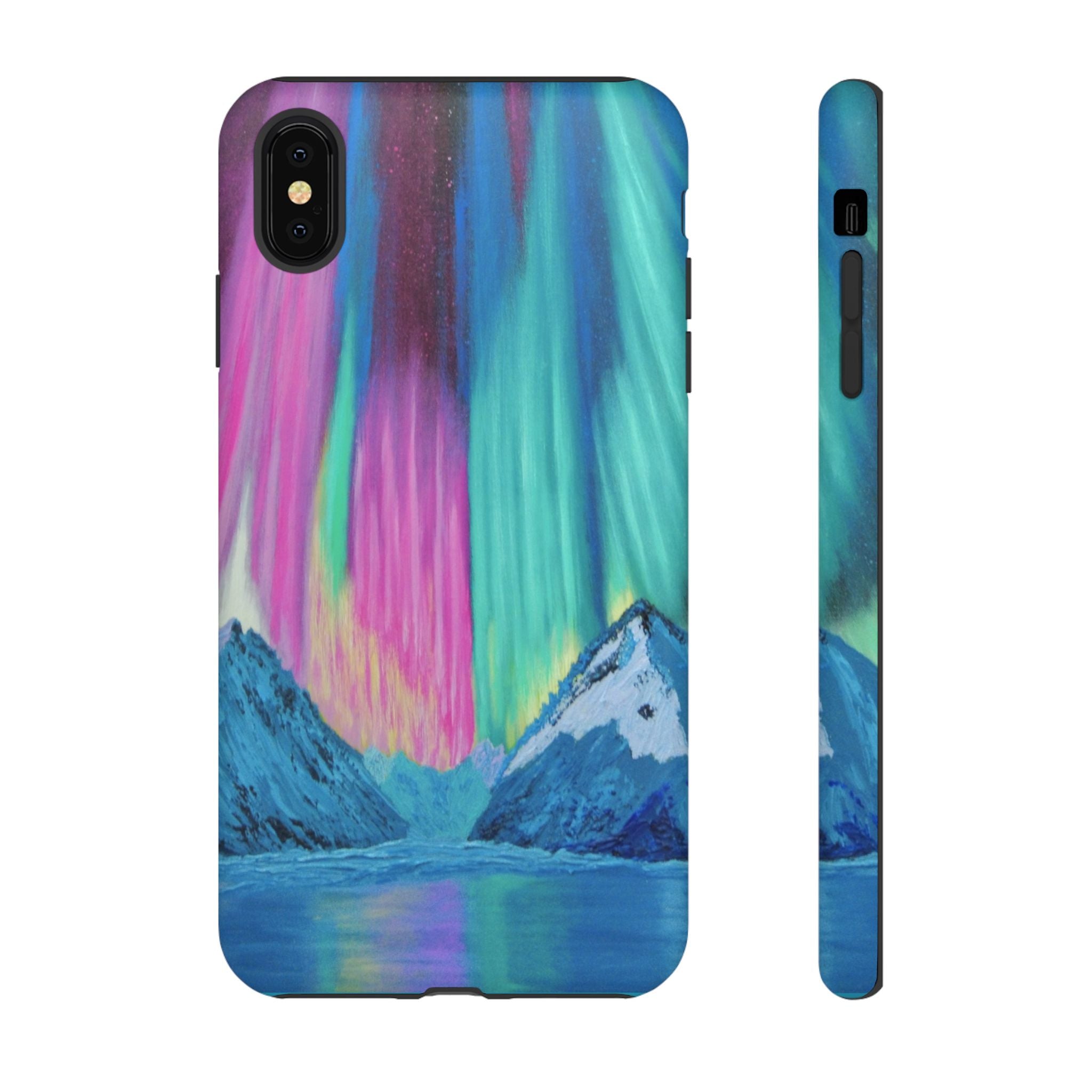 Aurora Mountain Tough Phone Case — Northern Lights Protective iPhone Cover