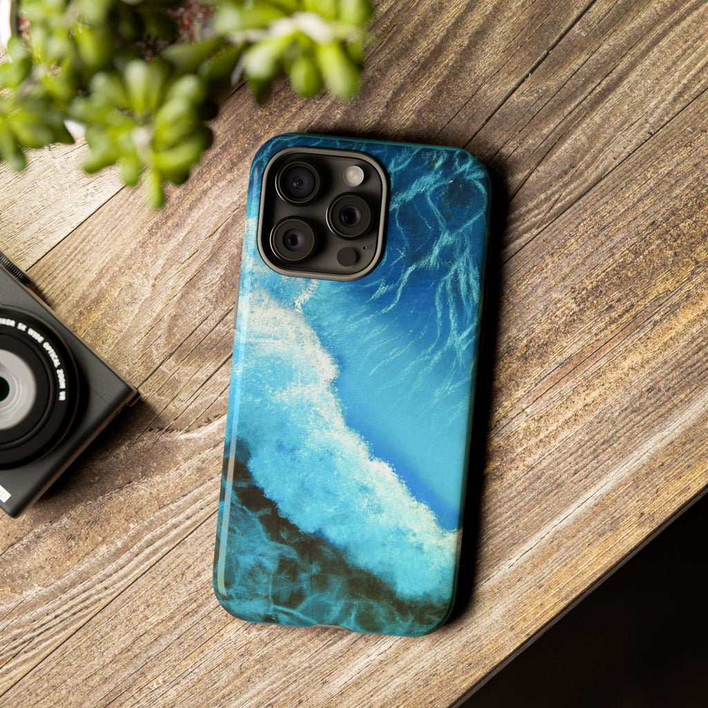 Ocean Wave Tough Phone Case — Blue Sea Water Protective Cover