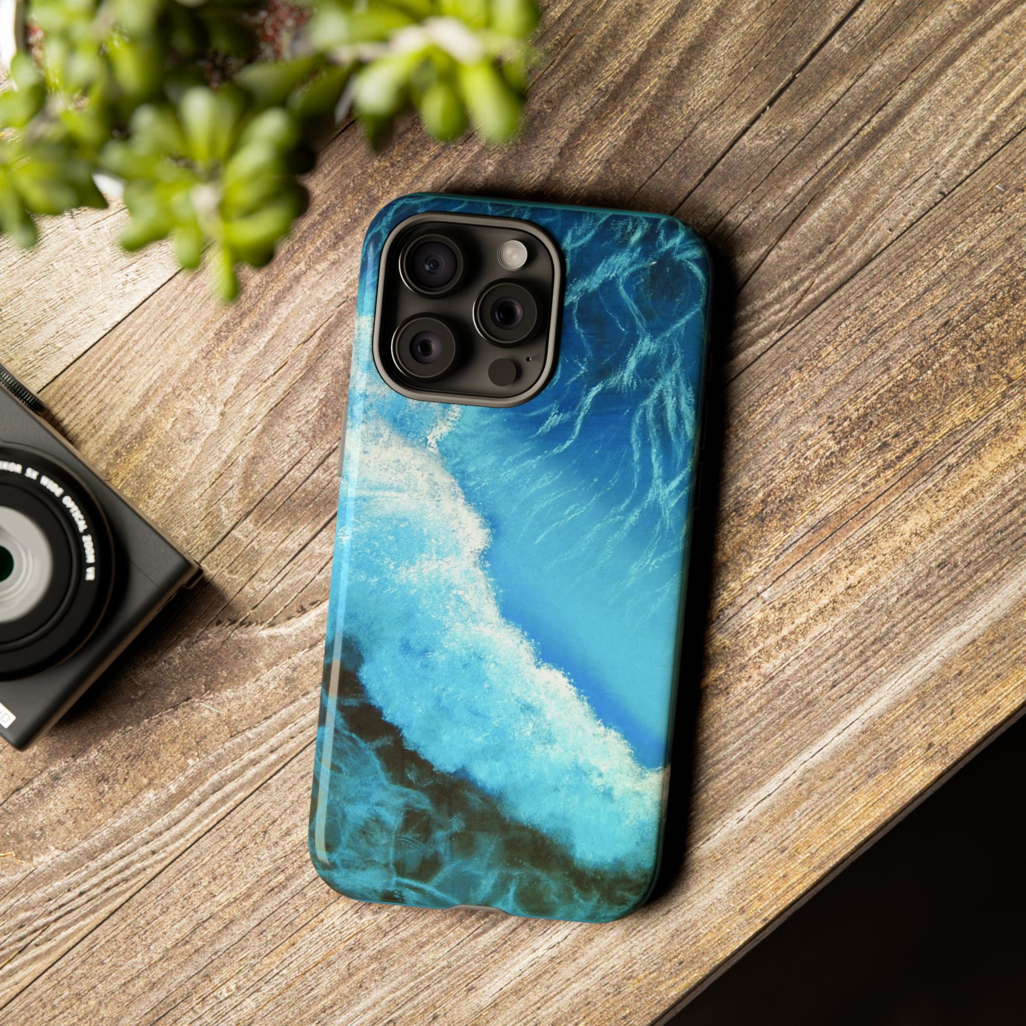 Ocean Wave Tough Phone Case — Blue Sea Water Protective Cover