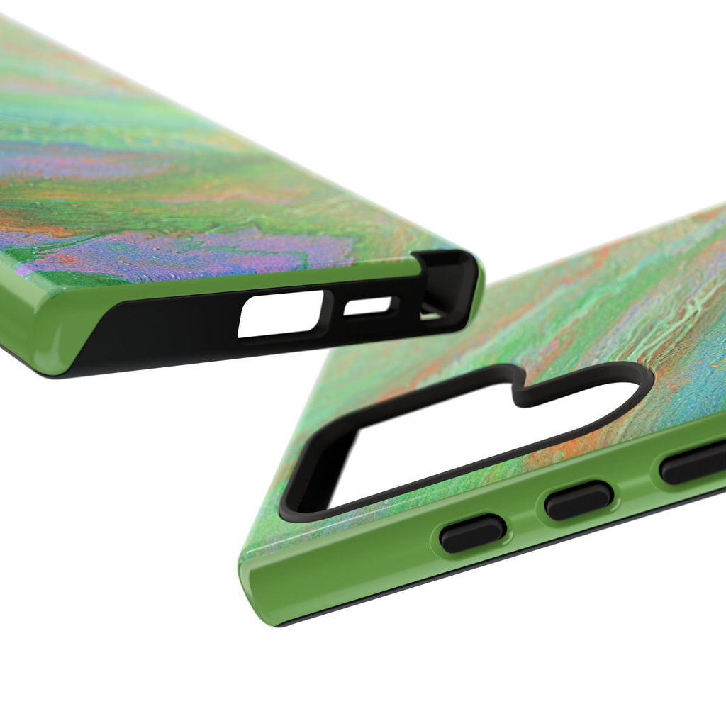 Marbled Green Abstract Phone Case — Protective Tough Case for iPhone