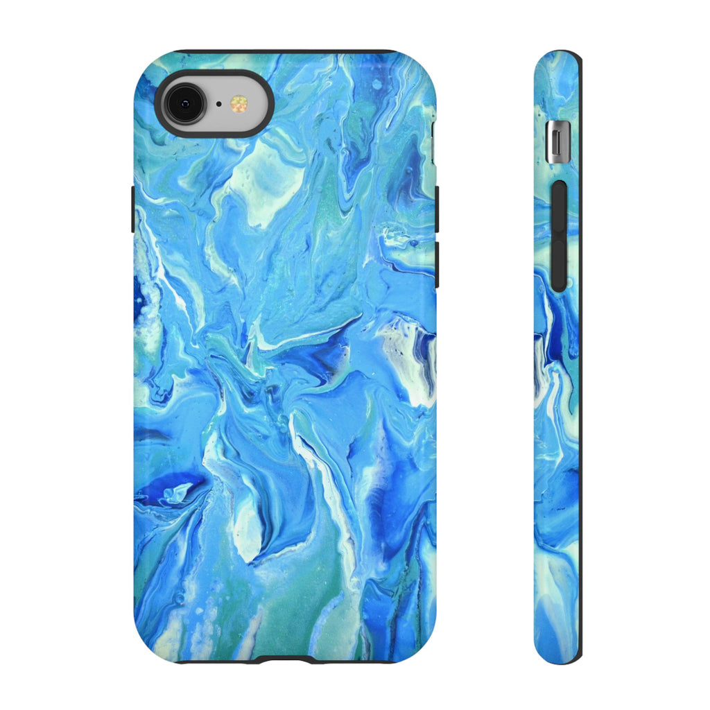 Blue Marble Tough Phone Case — Ocean Swirl Protective iPhone Cover