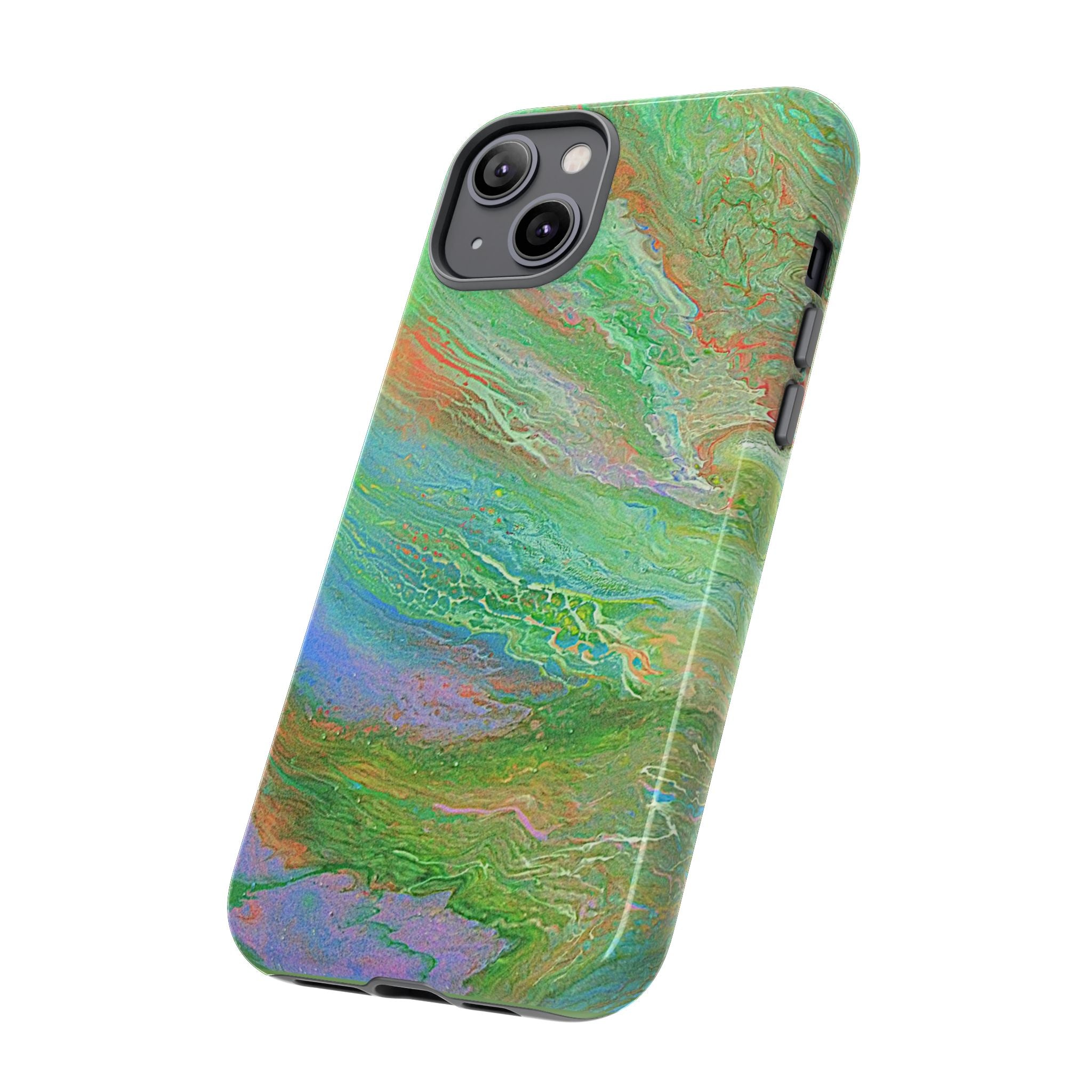 Marbled Green Abstract Phone Case — Protective Tough Case for iPhone