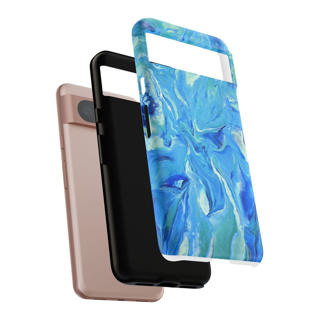 Blue Marble Tough Phone Case — Ocean Swirl Protective iPhone Cover