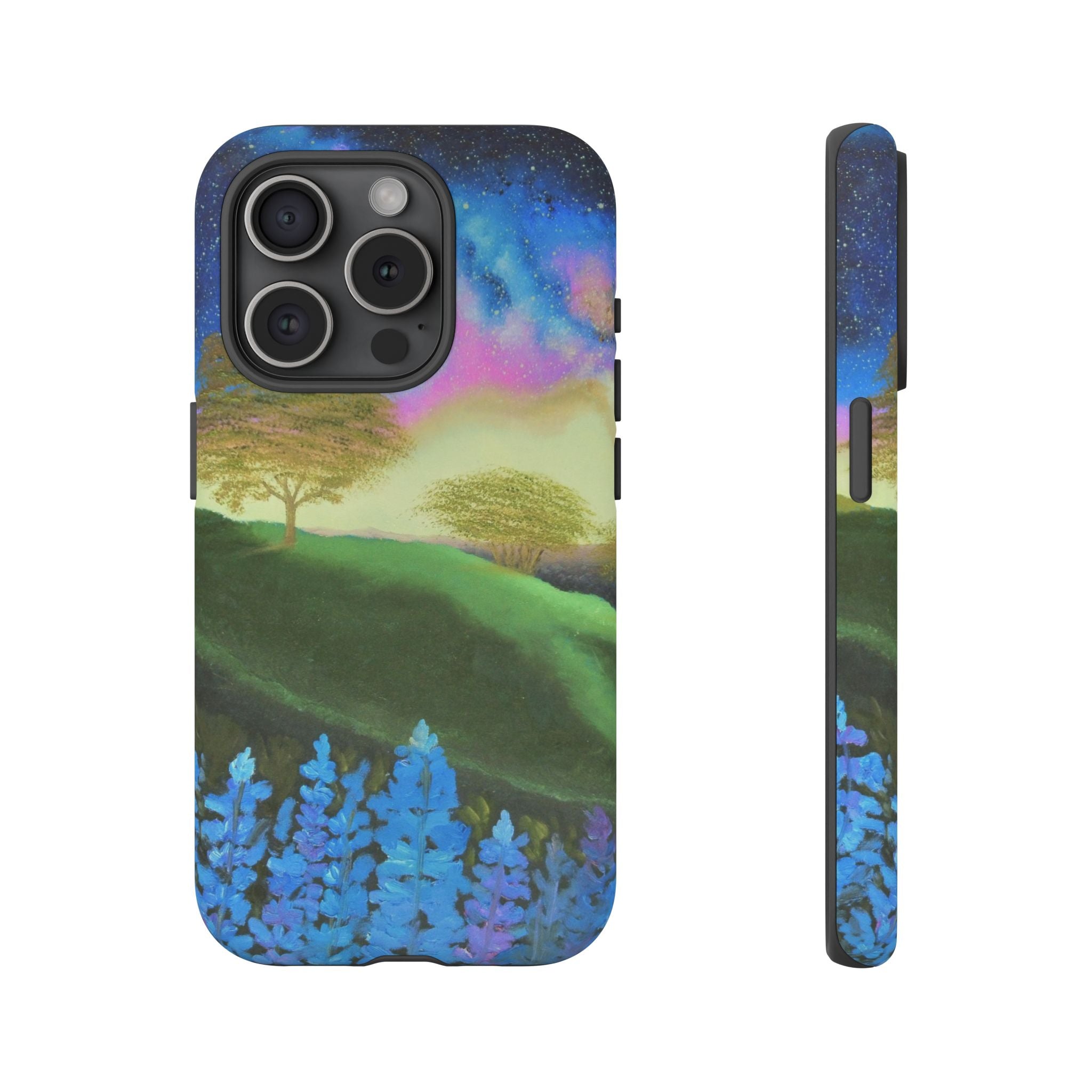 Aurora Nightscape Phone Case — Galaxy Meadow Protective Case