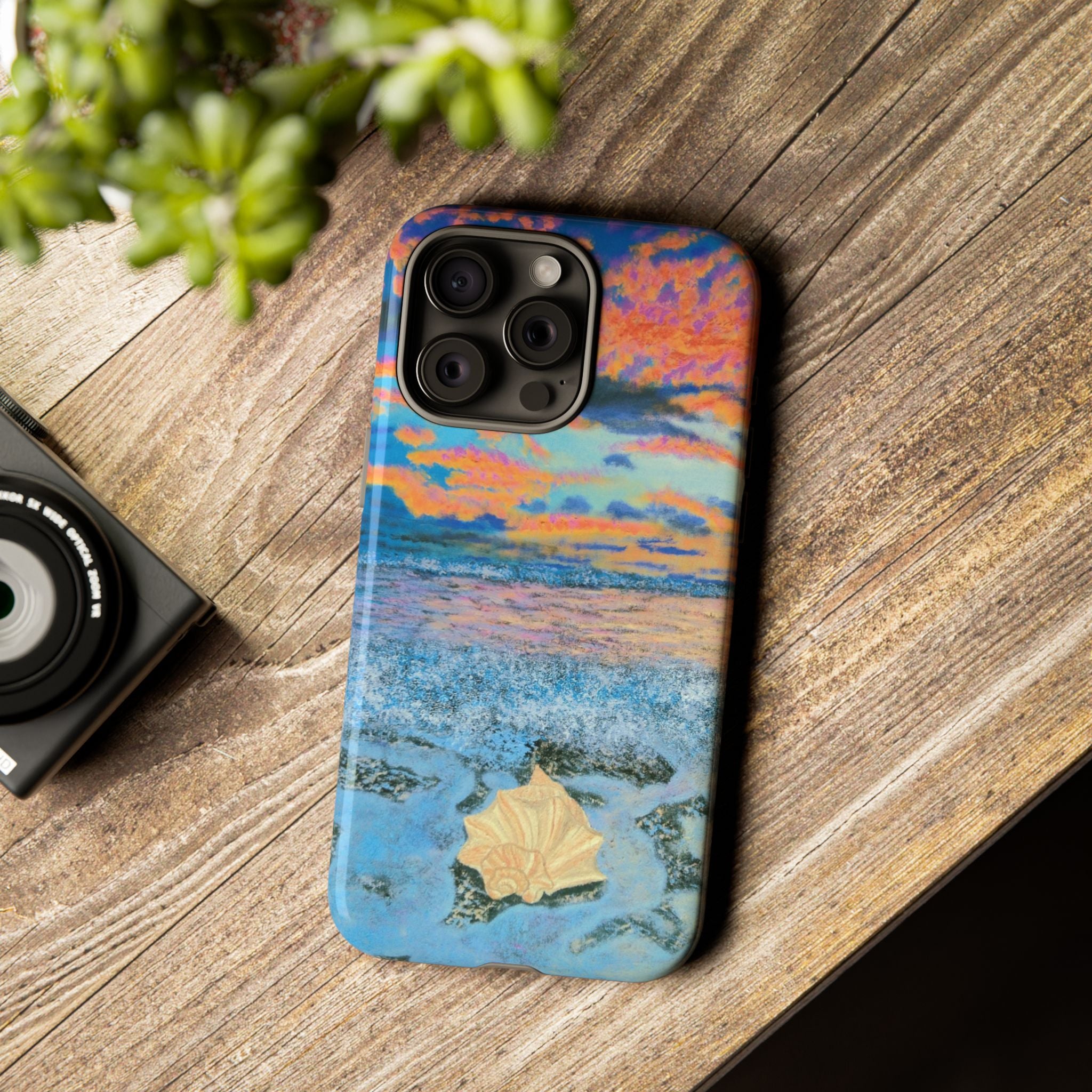 Beach Sunset Phone Case — Tropical Ocean Waves Protective iPhone Cover