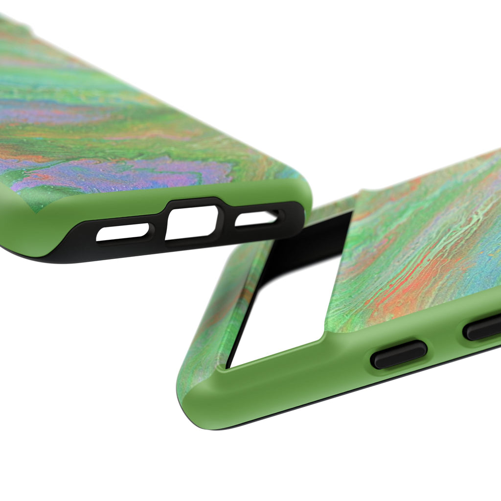 Marbled Green Abstract Phone Case — Protective Tough Case for iPhone