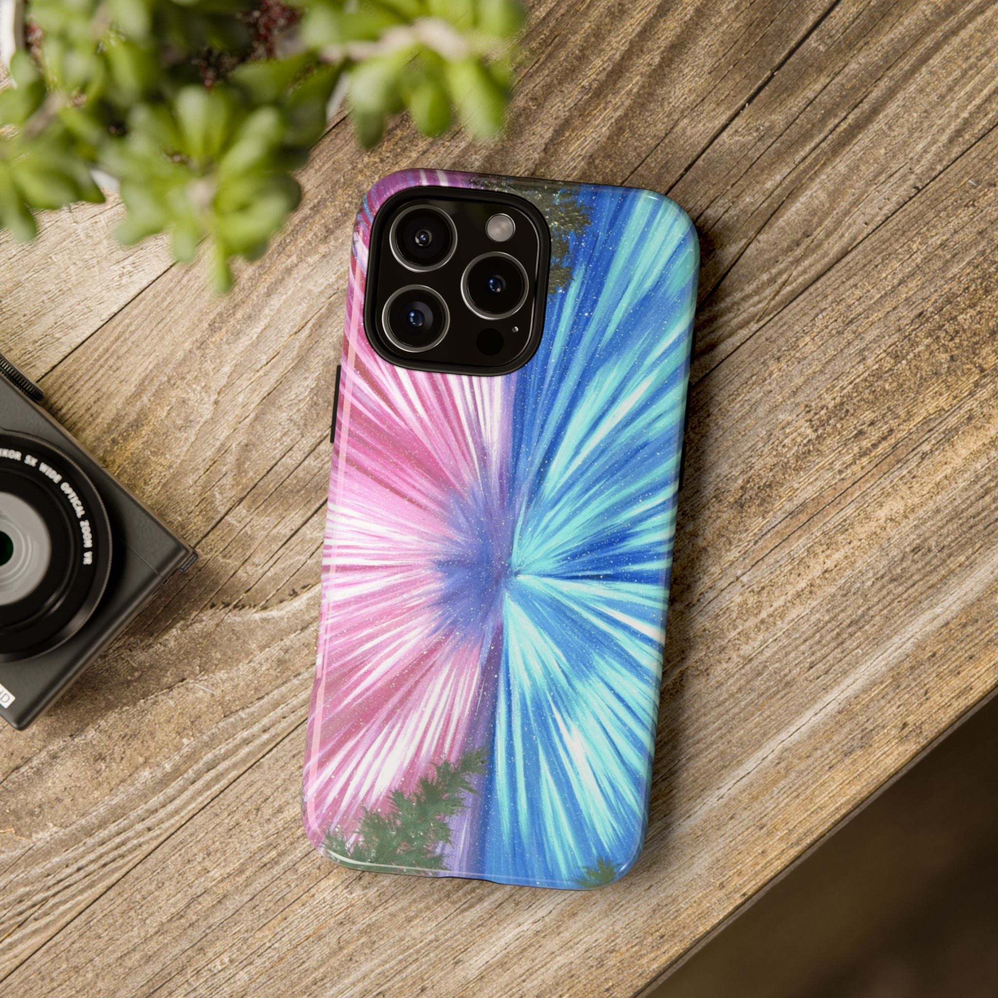 Phone Case — Pink & Blue Burst Tough Protective Case