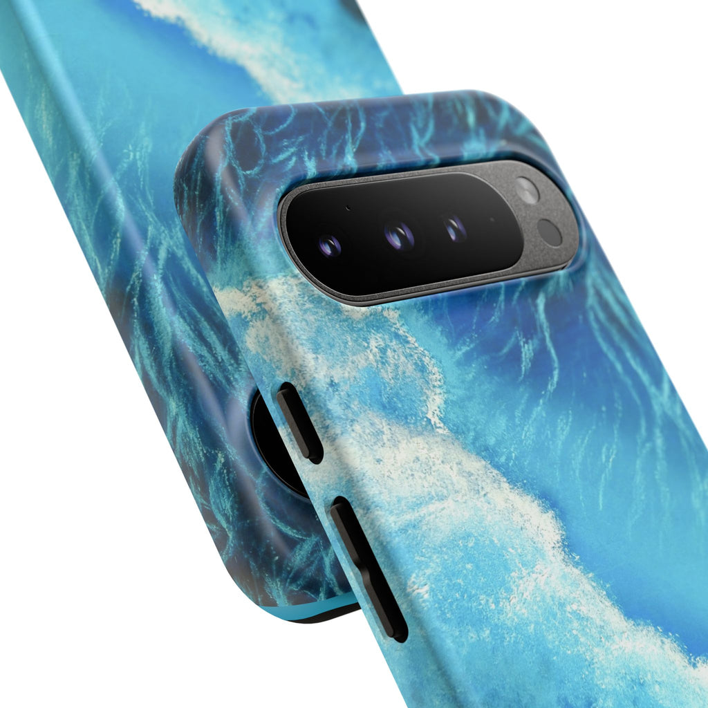 Ocean Wave Tough Phone Case — Blue Sea Water Protective Cover
