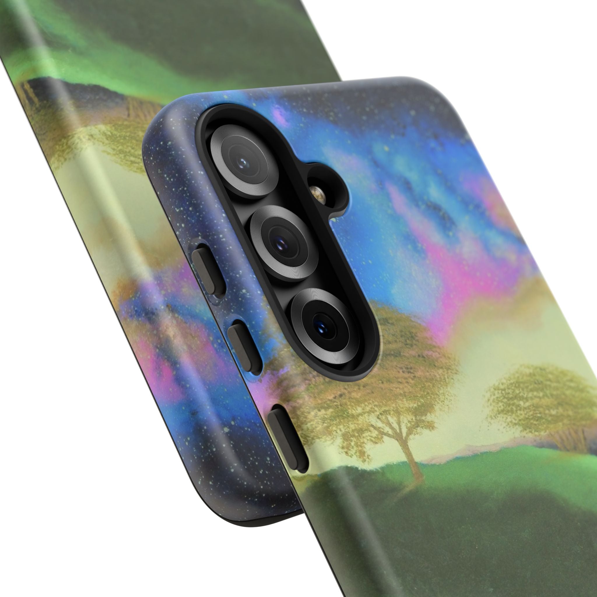 Aurora Nightscape Phone Case — Galaxy Meadow Protective Case