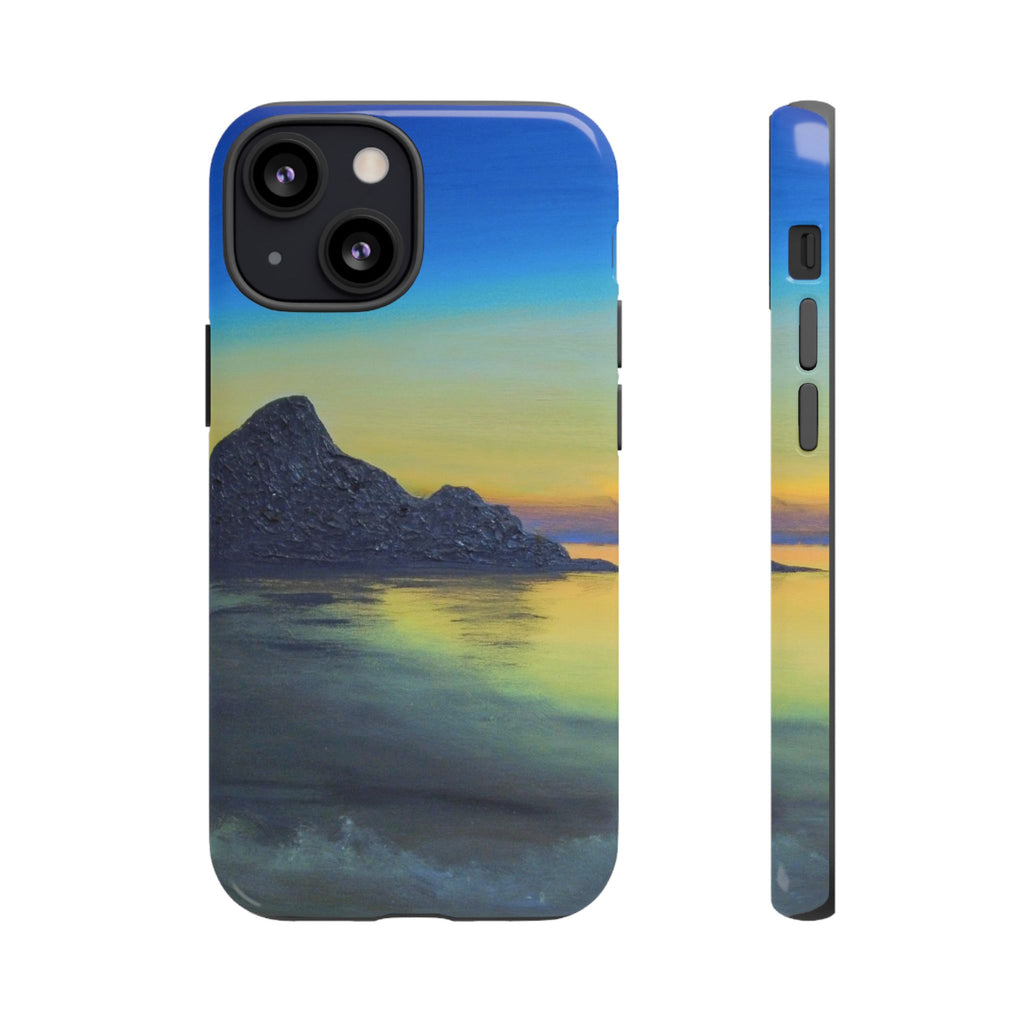 Sunset Cove Phone Case — Durable Protective Tough Case with Tranquil Beach Landscape